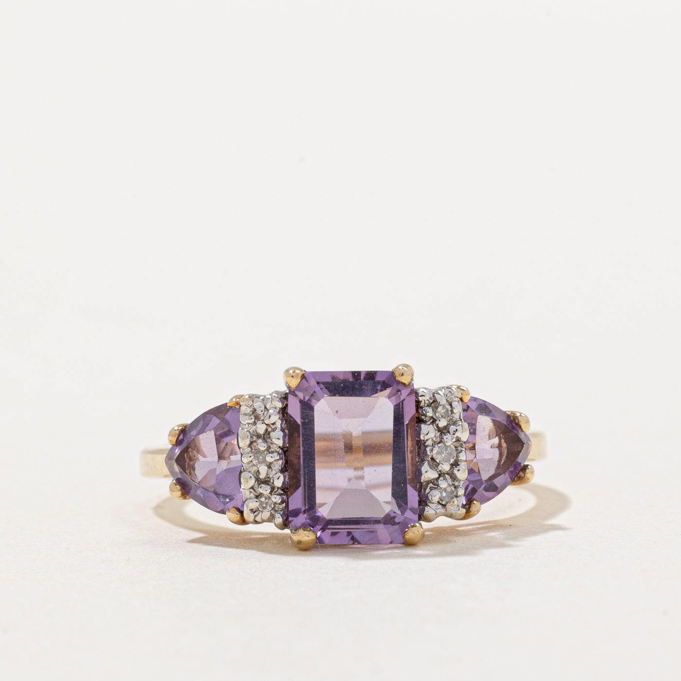 Bague cocktail améthyste et diamants | 2,00 ct, 0,02 ct | Taille 6,75 |