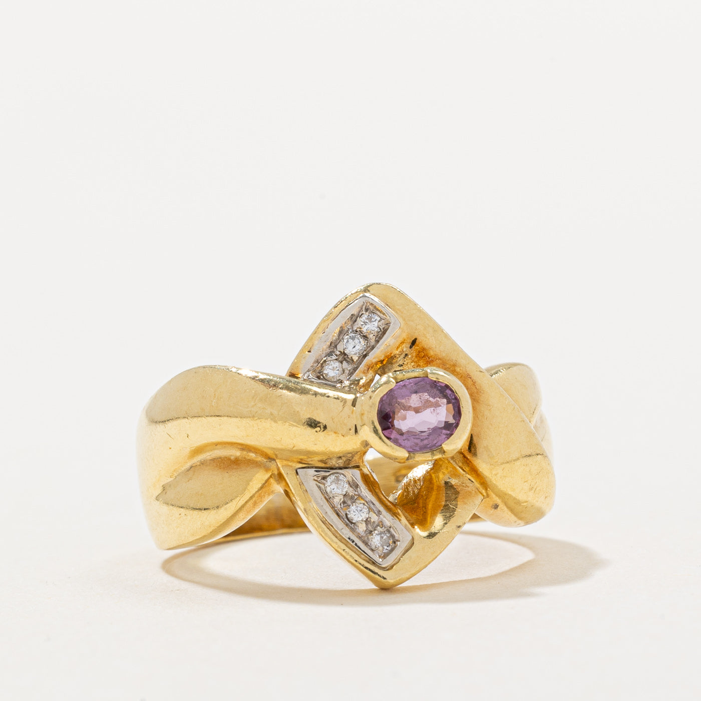 Pink Sapphire & Diamond Cocktail Ring | 0.25ct, 0.03ctw | SZ 5.5 |