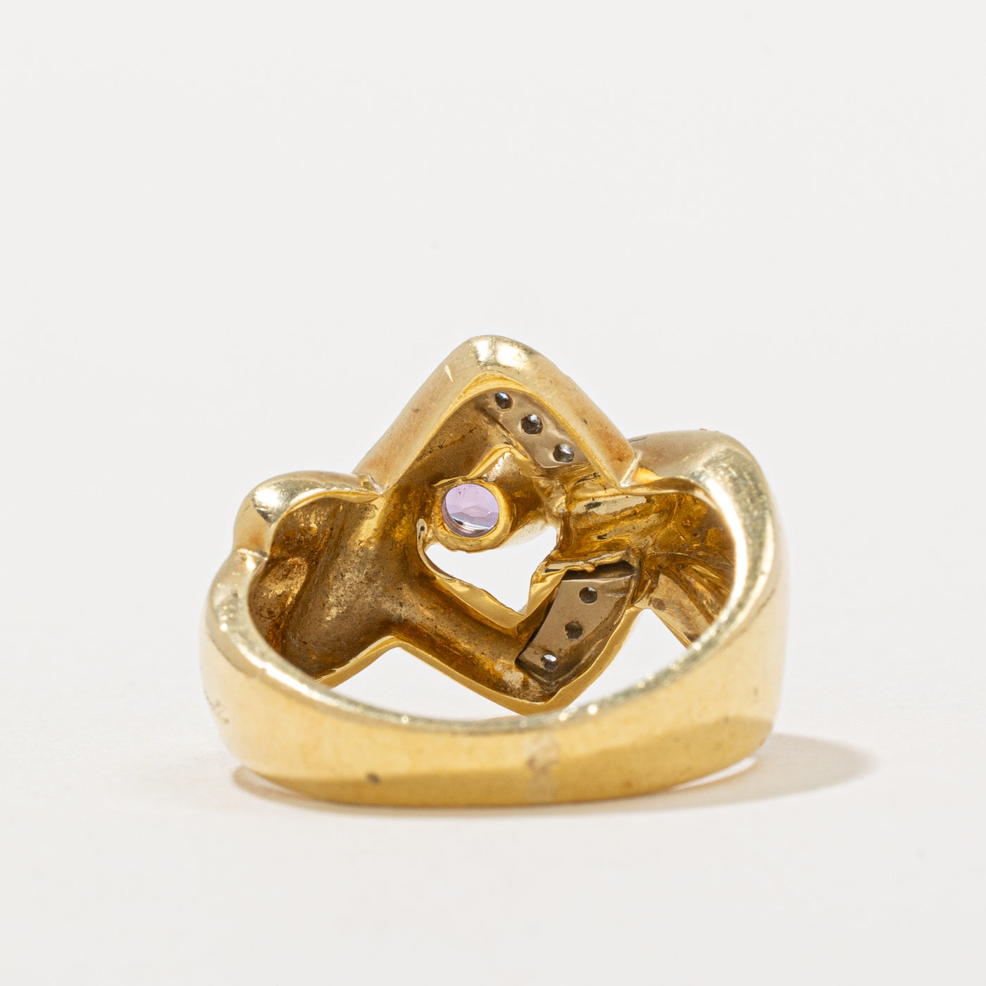 Pink Sapphire & Diamond Cocktail Ring | 0.25ct, 0.03ctw | SZ 5.5 |