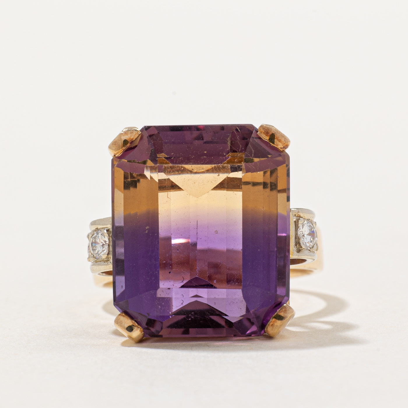 Ametrine & Diamond Cocktail Ring | 15.00ct, 0.20ctw | SZ 6.5 |
