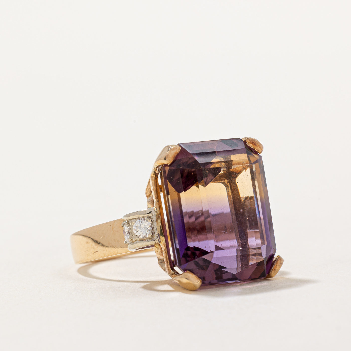 Ametrine & Diamond Cocktail Ring | 15.00ct, 0.20ctw | SZ 6.5 |