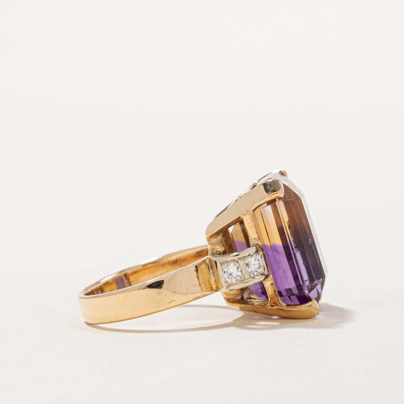 Ametrine & Diamond Cocktail Ring | 15.00ct, 0.20ctw | SZ 6.5 |