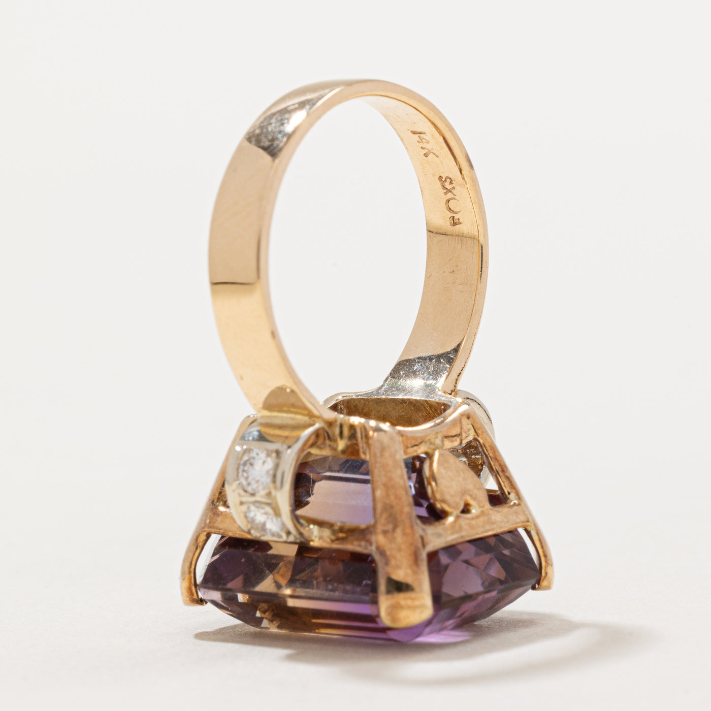 Ametrine & Diamond Cocktail Ring | 15.00ct, 0.20ctw | SZ 6.5 |
