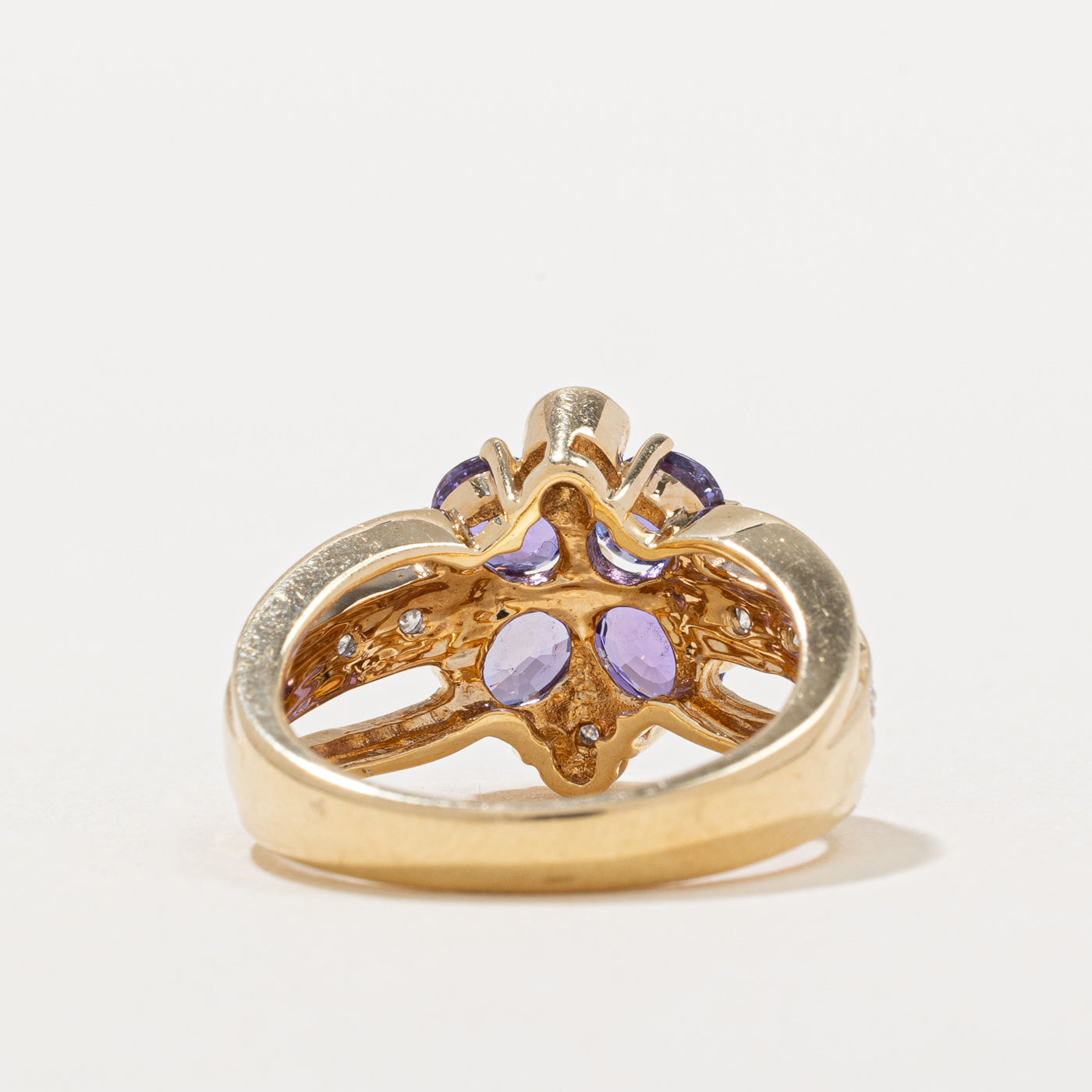 Violet Sapphire & Diamond Cocktail Ring | 1.20ctw, 0.10ctw | SZ 5.75 |