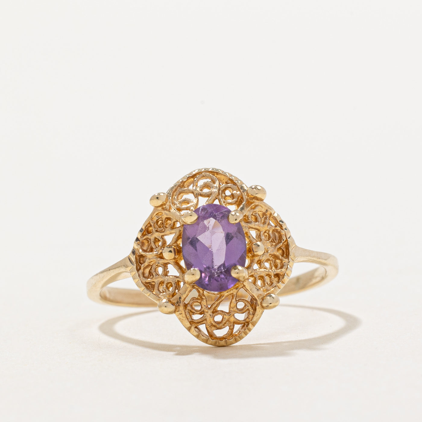 Bague en treillis d'améthyste | 0,70 ct | Taille 7,5 |