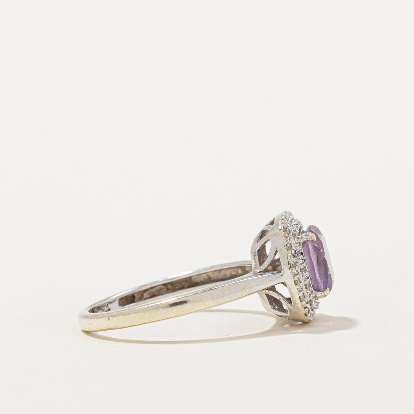 Amethyst & Diamond Halo Ring | 1.40ct, 0.10ctw | SZ 7.25 |