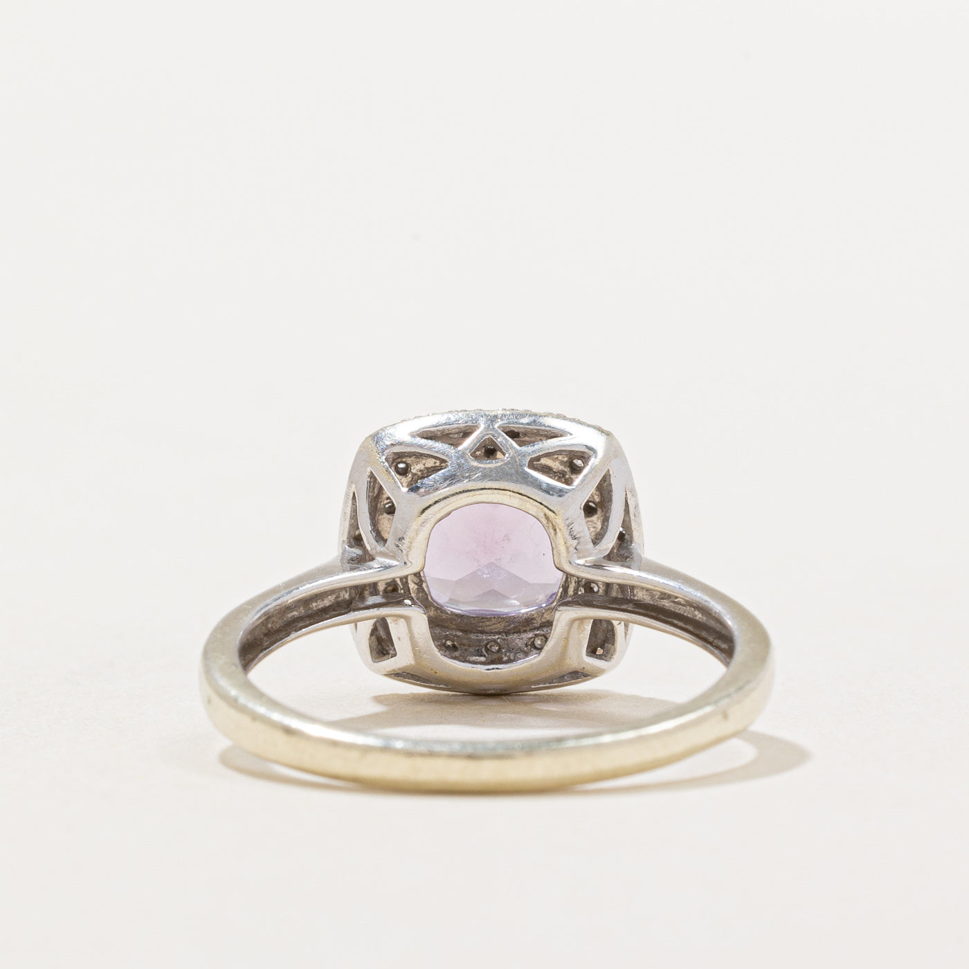 Amethyst & Diamond Halo Ring | 1.40ct, 0.10ctw | SZ 7.25 |