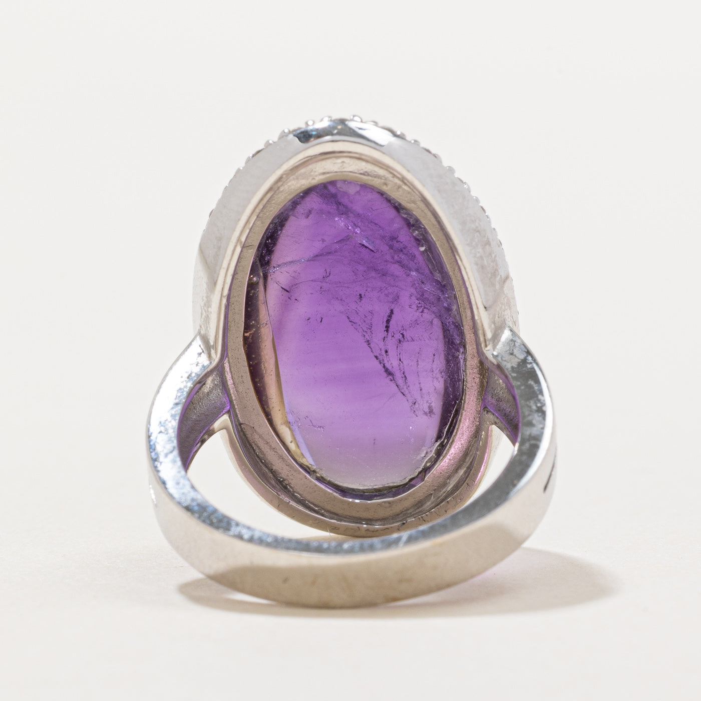 Amethyst & Diamond Cocktail RIng | 12.70ct, 0.08ctw | SZ 6 |