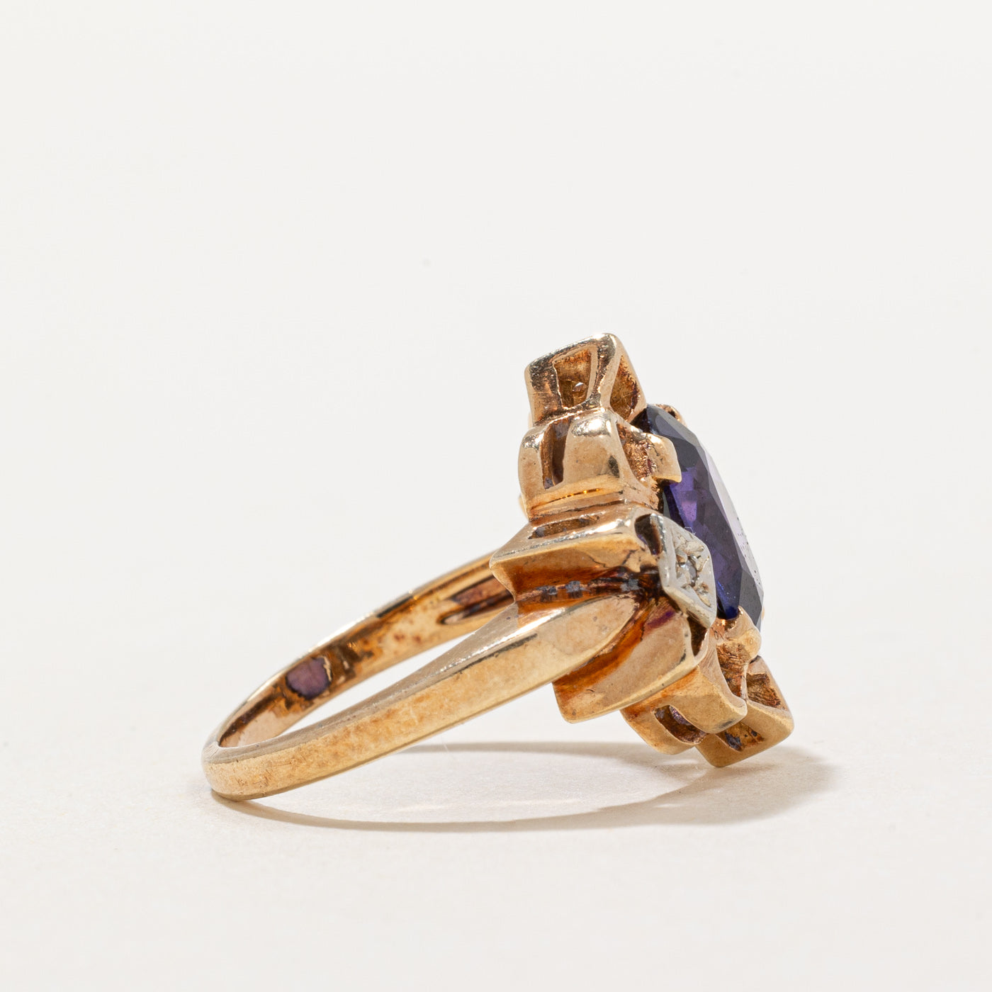 Synthetic Violet Sapphire & Diamond Cocktail Ring | 2.75ct, 0.01ctw | SZ 4.75 |