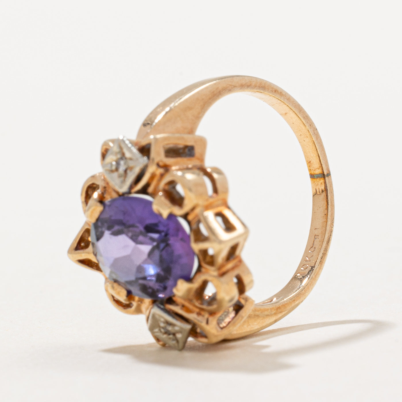 Synthetic Violet Sapphire & Diamond Cocktail Ring | 2.75ct, 0.01ctw | SZ 4.75 |