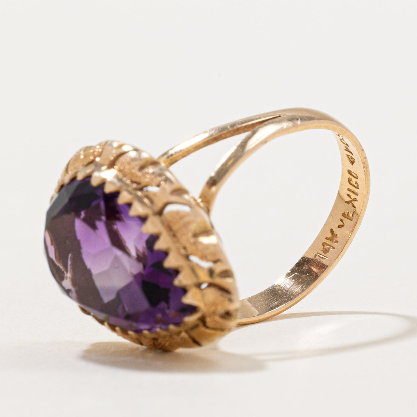 Pear Cut Amethyst Cocktail Ring | 7.00ct | SZ 4.5 |