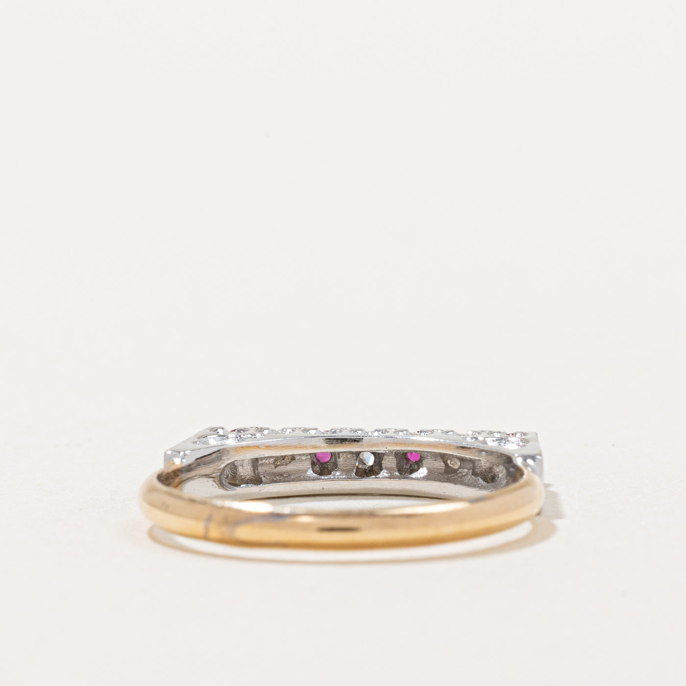 Ruby & Diamond High Set Ring | 0.12ctw, 0.08ctw | SZ 5.5 |