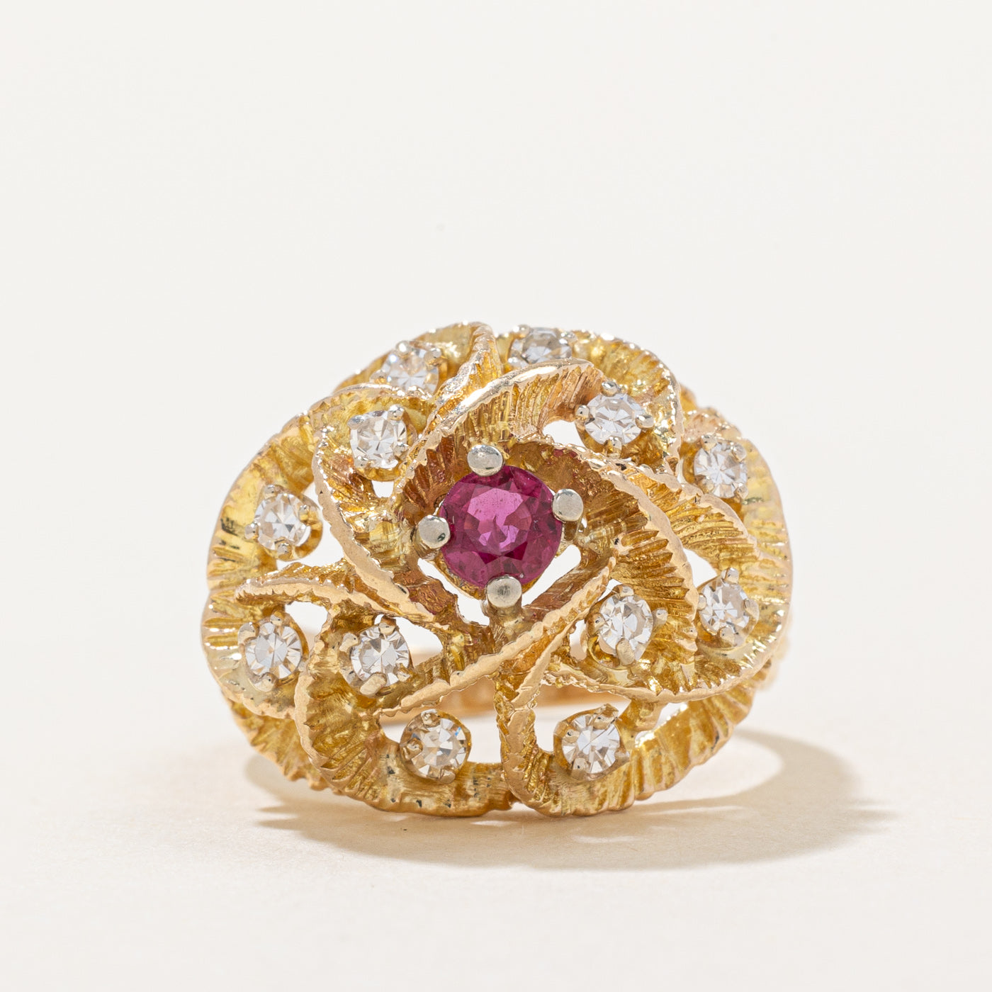 Diamond & Ruby Cocktail Ring | 0.33ctw, 0.27ct | SZ 5.25 |