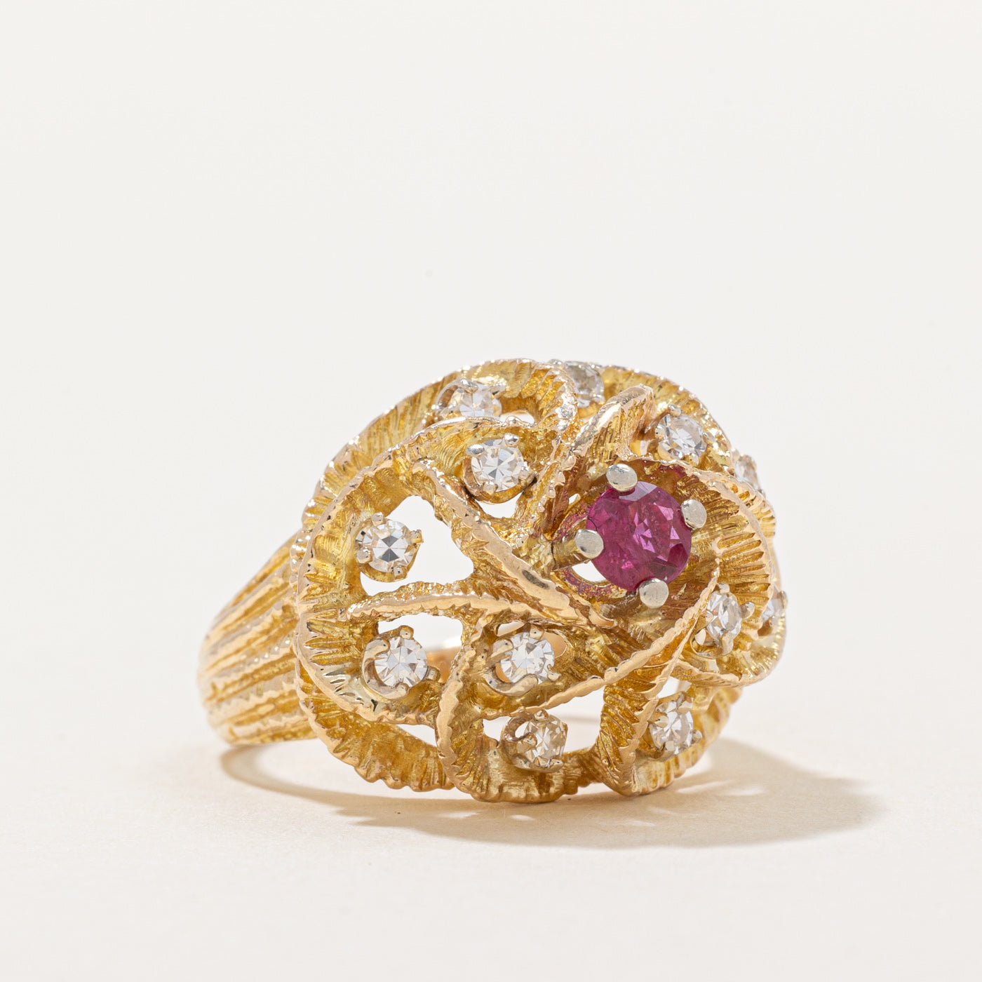 Diamond & Ruby Cocktail Ring | 0.33ctw, 0.27ct | SZ 5.25 |