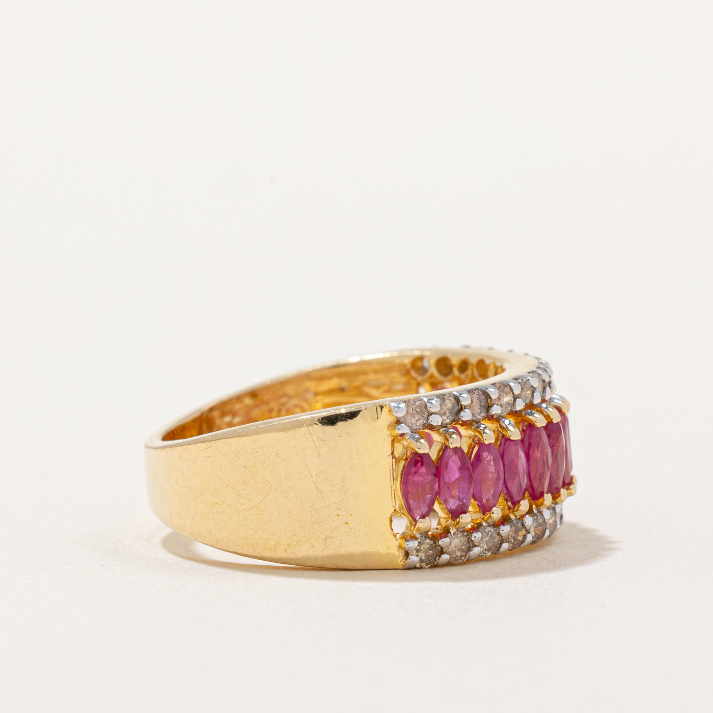Ruby & Diamond Cocktail Ring | 0.70ctw, 0.50ctw | SZ 5.75 |