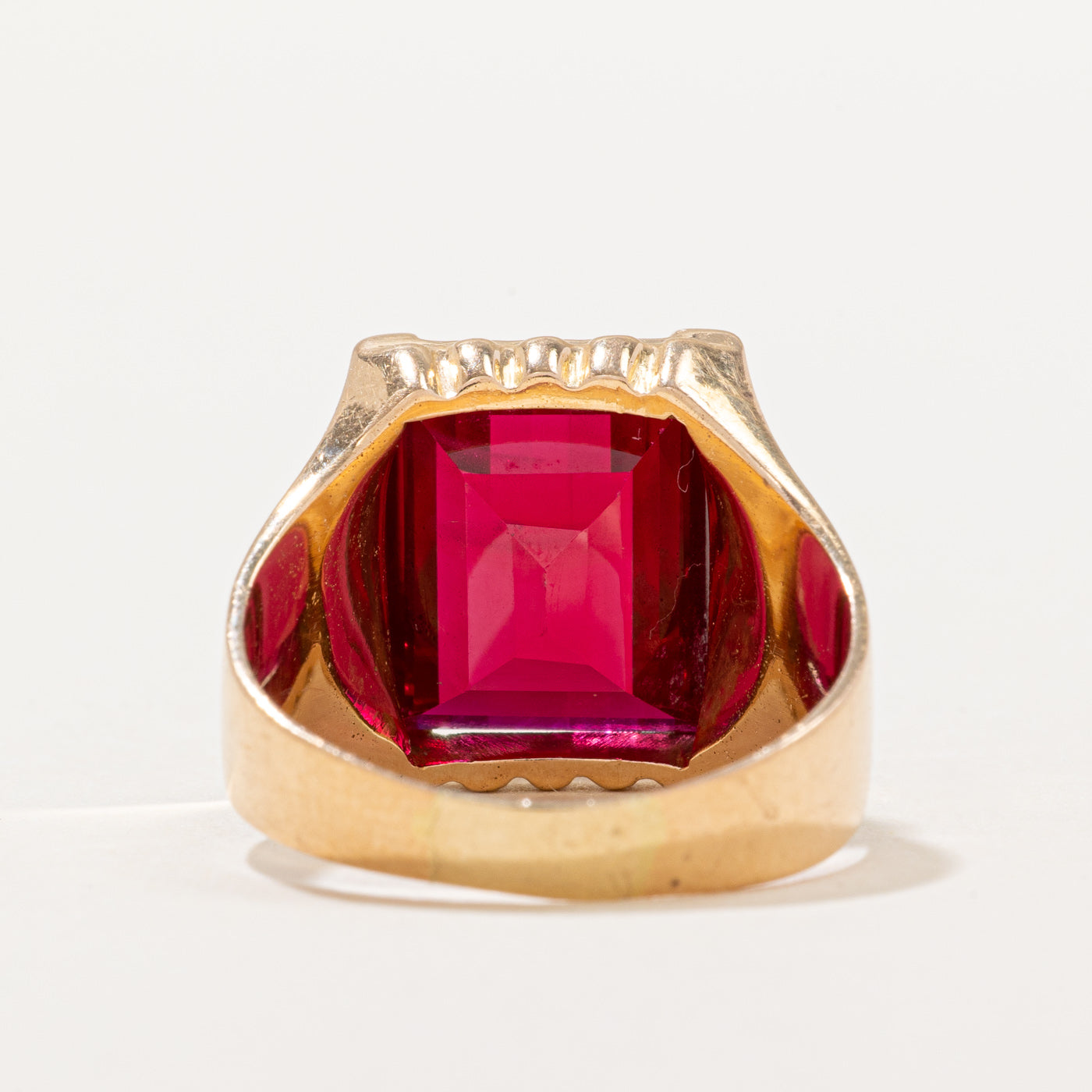 Synthetic Ruby Cocktail Ring | 14.00ct | SZ 10 |