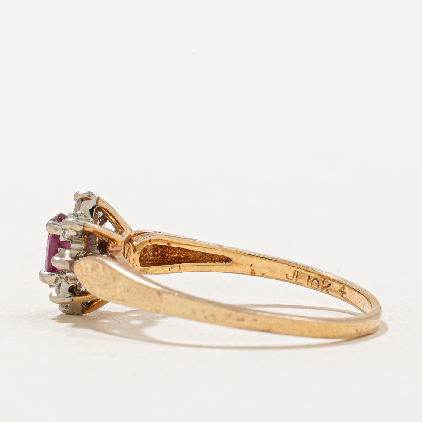 Ruby & Diamond Halo Ring | 0.30ct, 0.08ctw | SZ 5.75 |