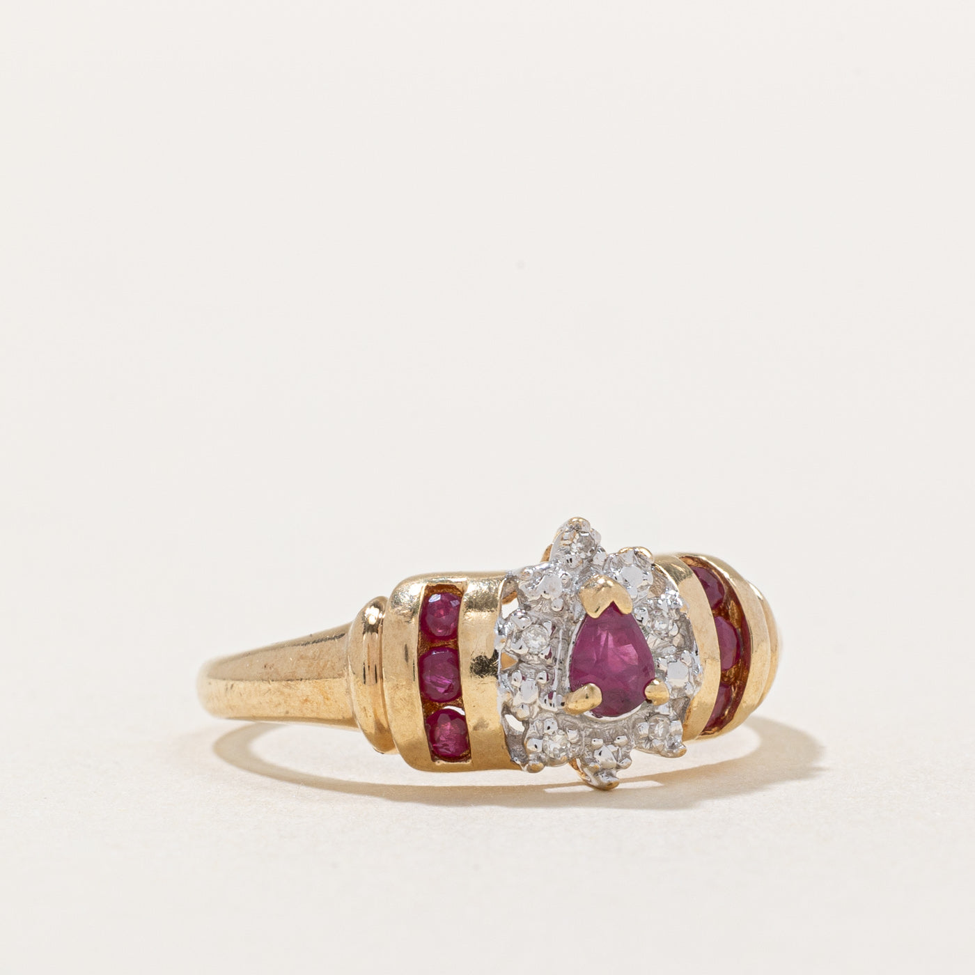Ruby & Diamond Cocktail Ring | 0.35ctw, 0.02ctw | SZ 6.75 |