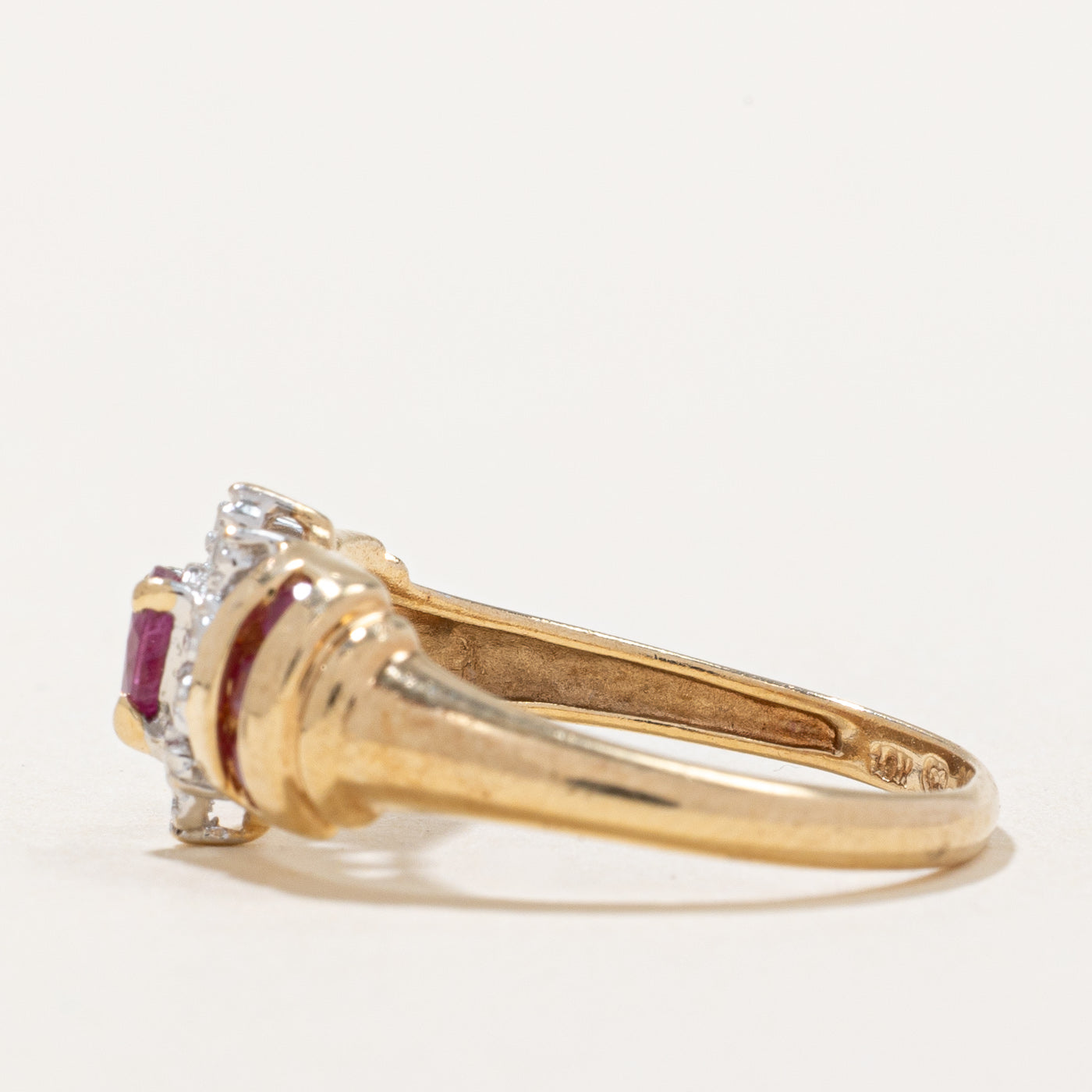 Ruby & Diamond Cocktail Ring | 0.35ctw, 0.02ctw | SZ 6.75 |