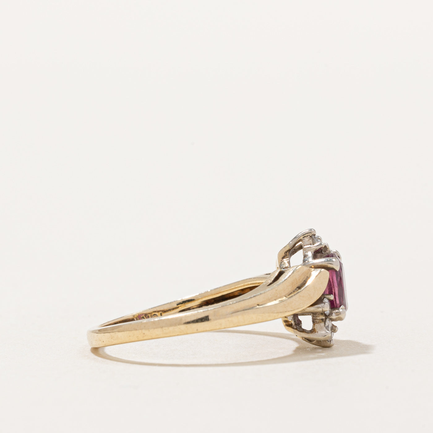 Ruby & Diamond Bypass Ring | 0.40ct, 0.07ctw | SZ 5 |