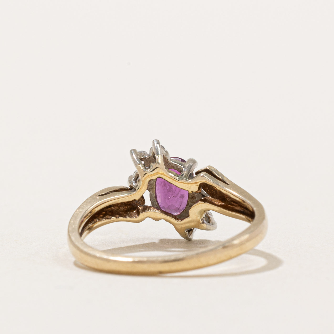 Ruby & Diamond Bypass Ring | 0.40ct, 0.07ctw | SZ 5 |