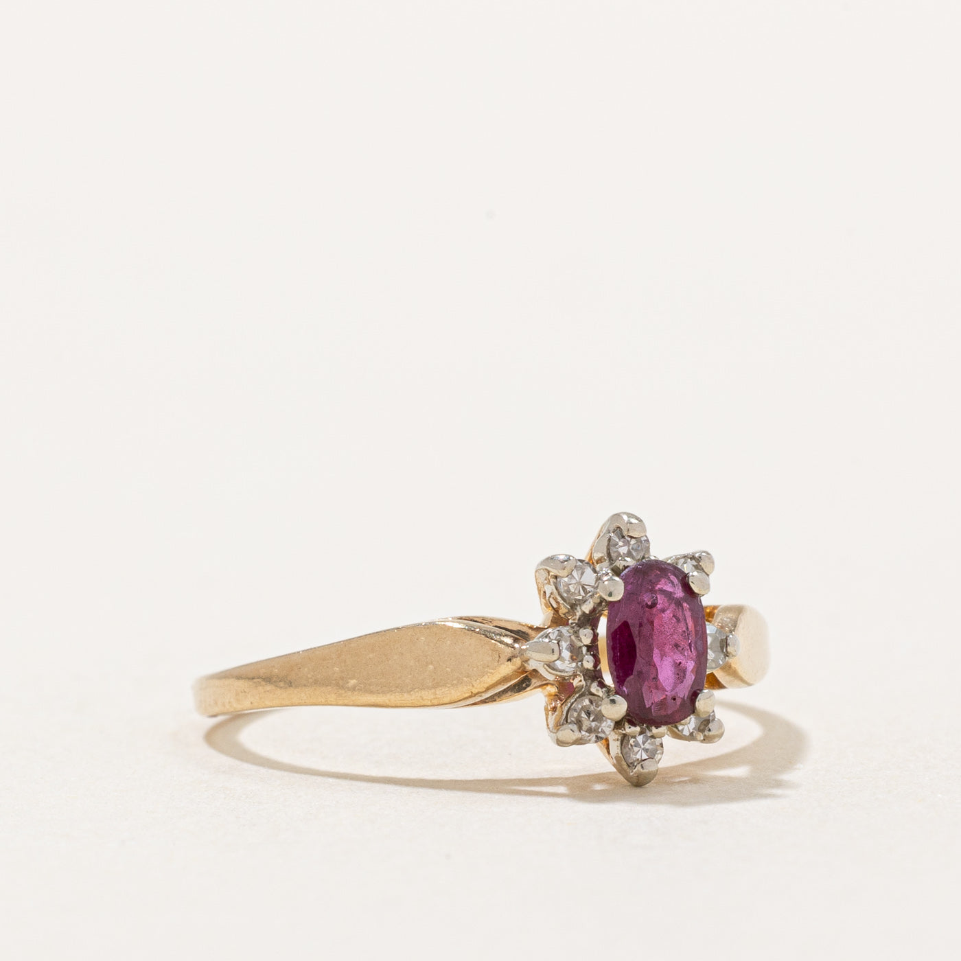 Ruby & Diamond Ring | 0.35ct, 0.08ctw | SZ 6 |