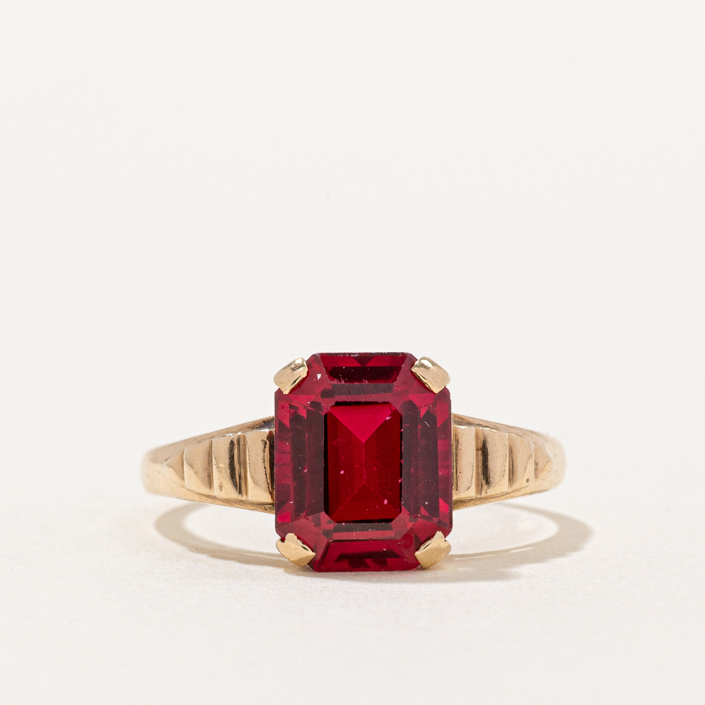 Synthetic Ruby Cocktail Ring | 4.70ct | SZ 7 |