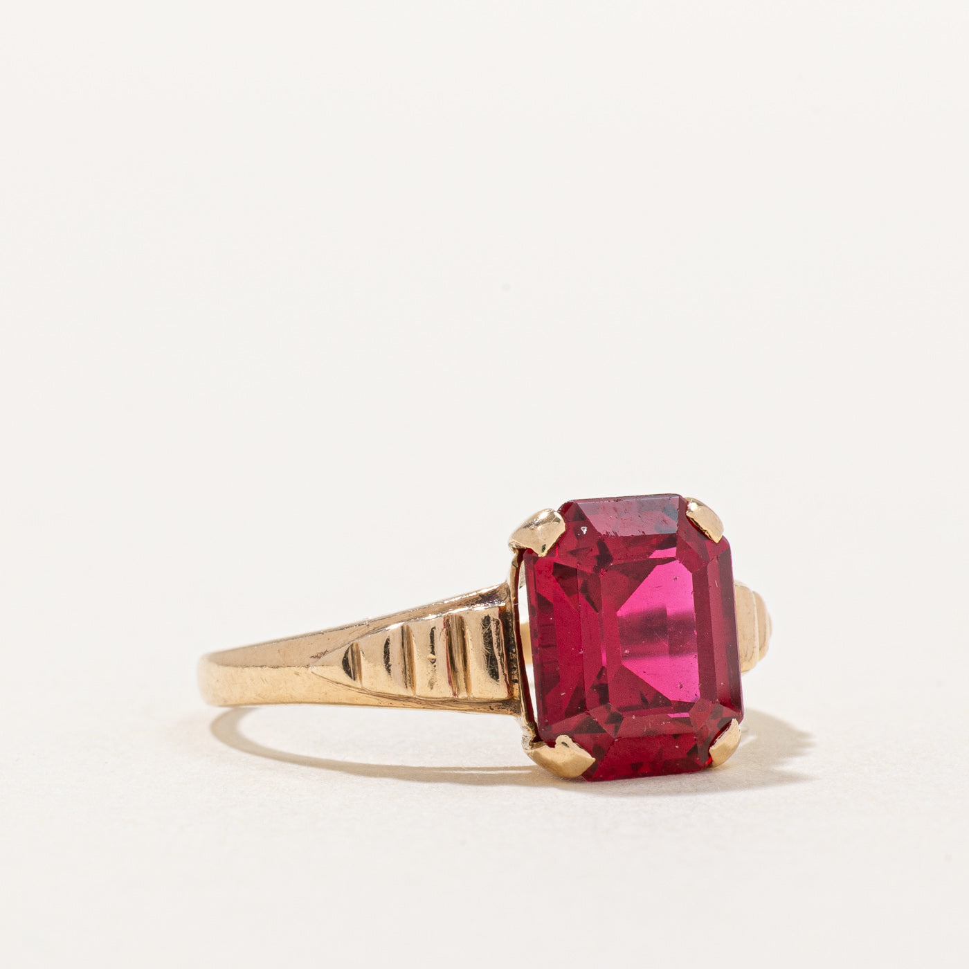 Synthetic Ruby Cocktail Ring | 4.70ct | SZ 7 |