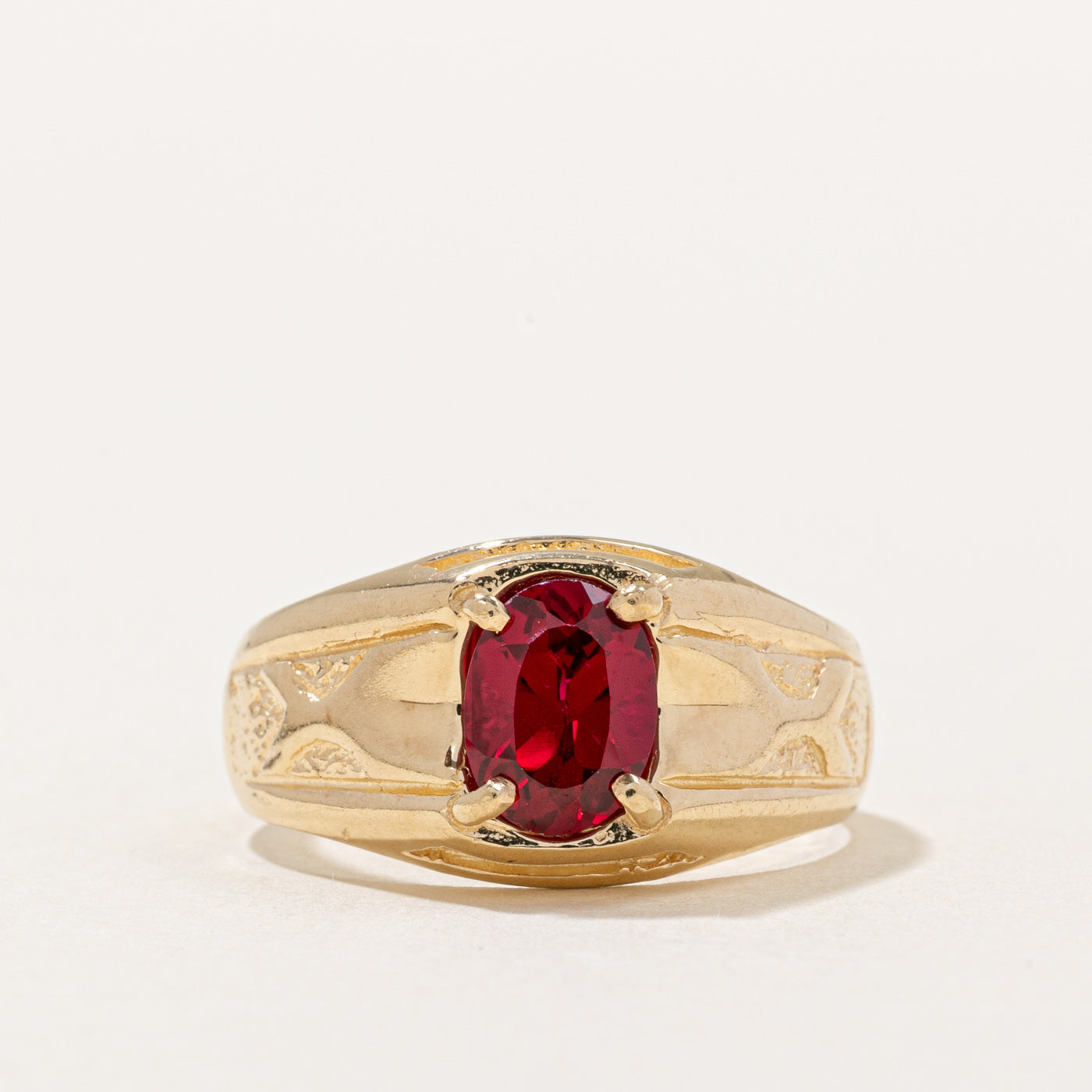 Synthetic Ruby Cocktail Ring | 1.00ct | SZ 9 |