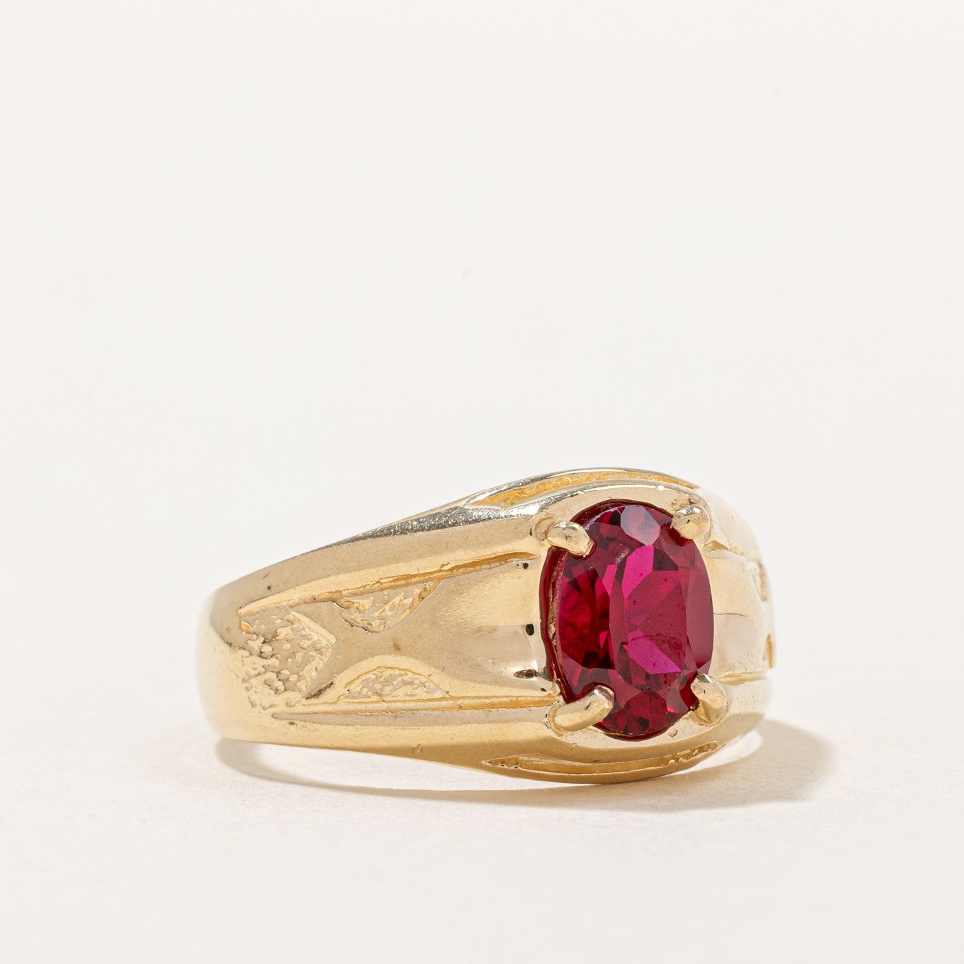 Synthetic Ruby Cocktail Ring | 1.00ct | SZ 9 |