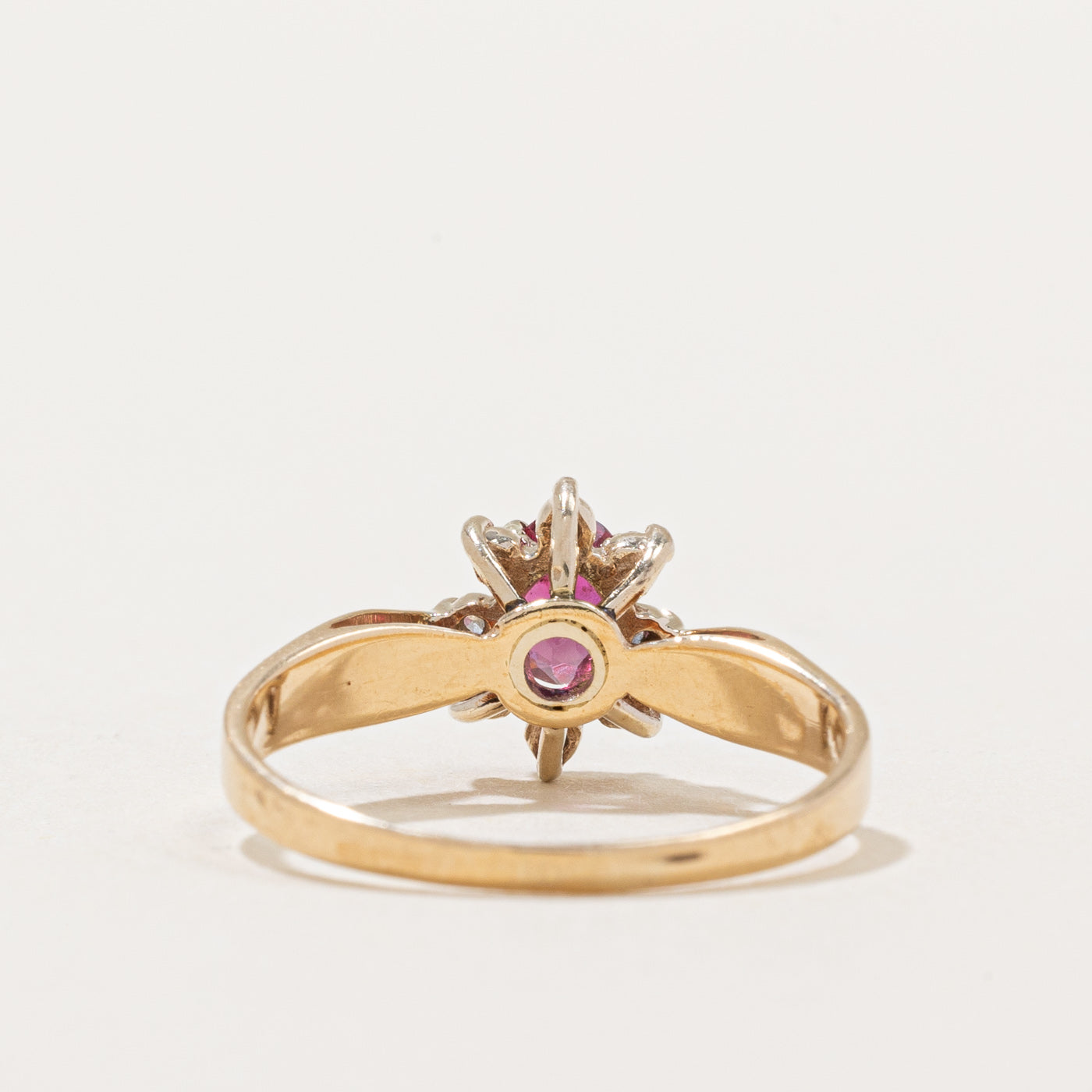 Ruby & Diamond Halo Ring | 0.54ct, 0.08ctw | SZ 6 |