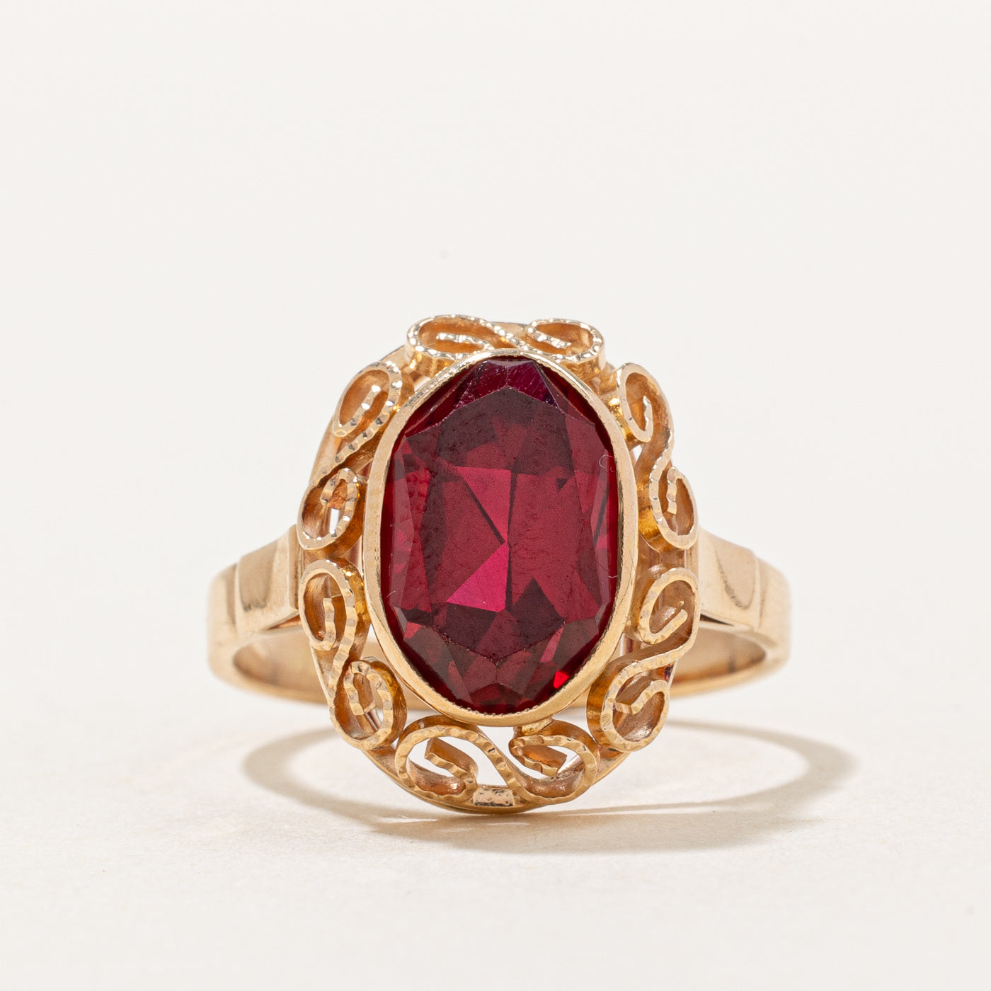 Synthetic Ruby Cocktail Ring | 3.60ct | SZ 6.25 |