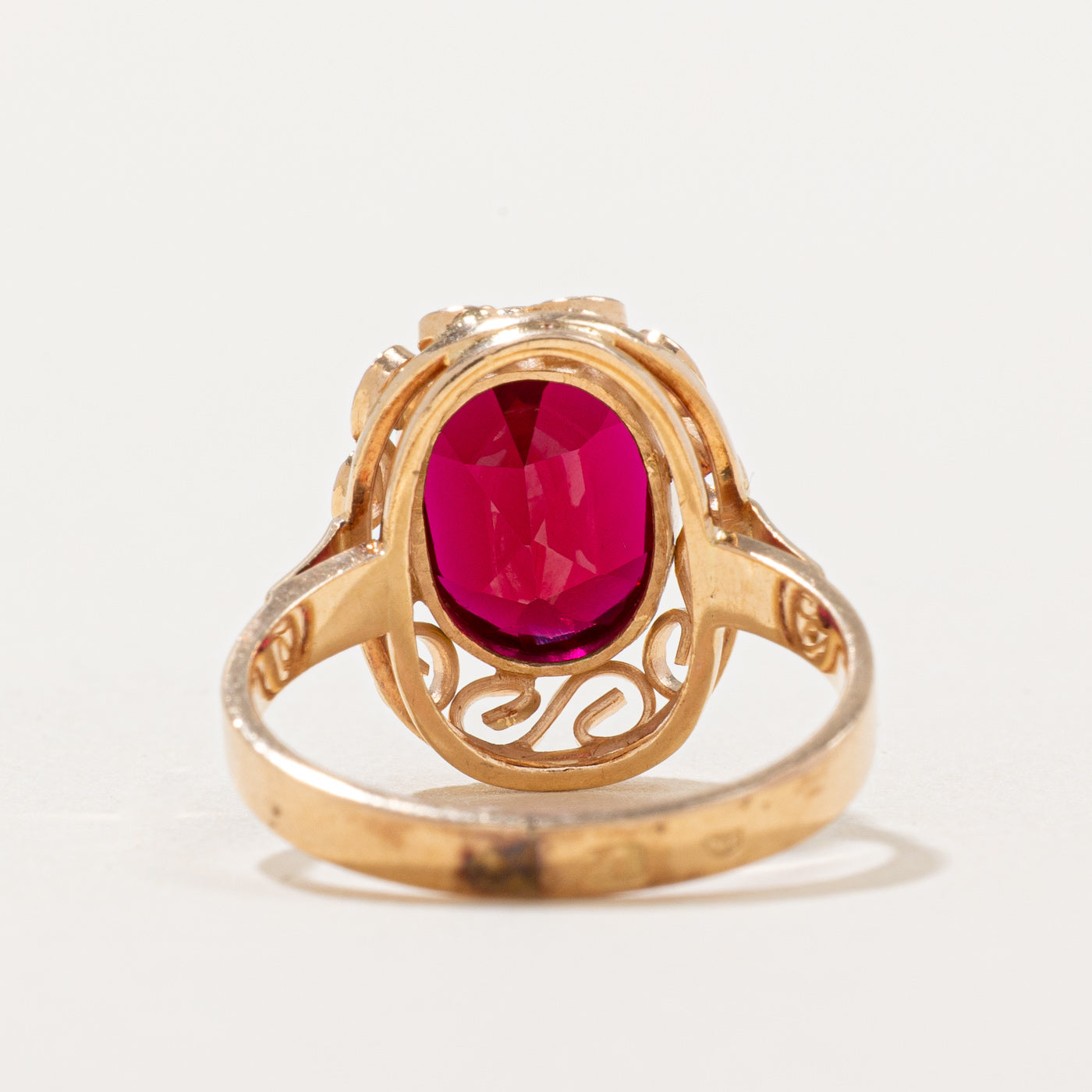 Synthetic Ruby Cocktail Ring | 3.60ct | SZ 6.25 |