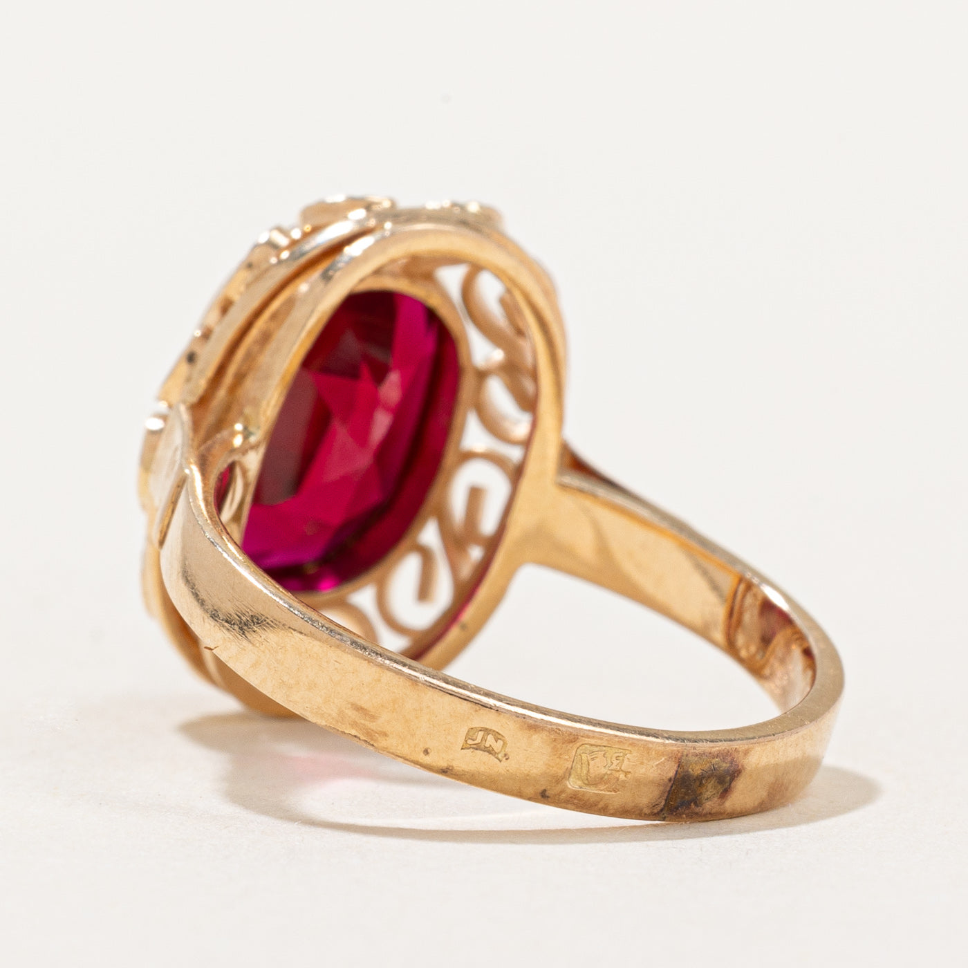 Synthetic Ruby Cocktail Ring | 3.60ct | SZ 6.25 |