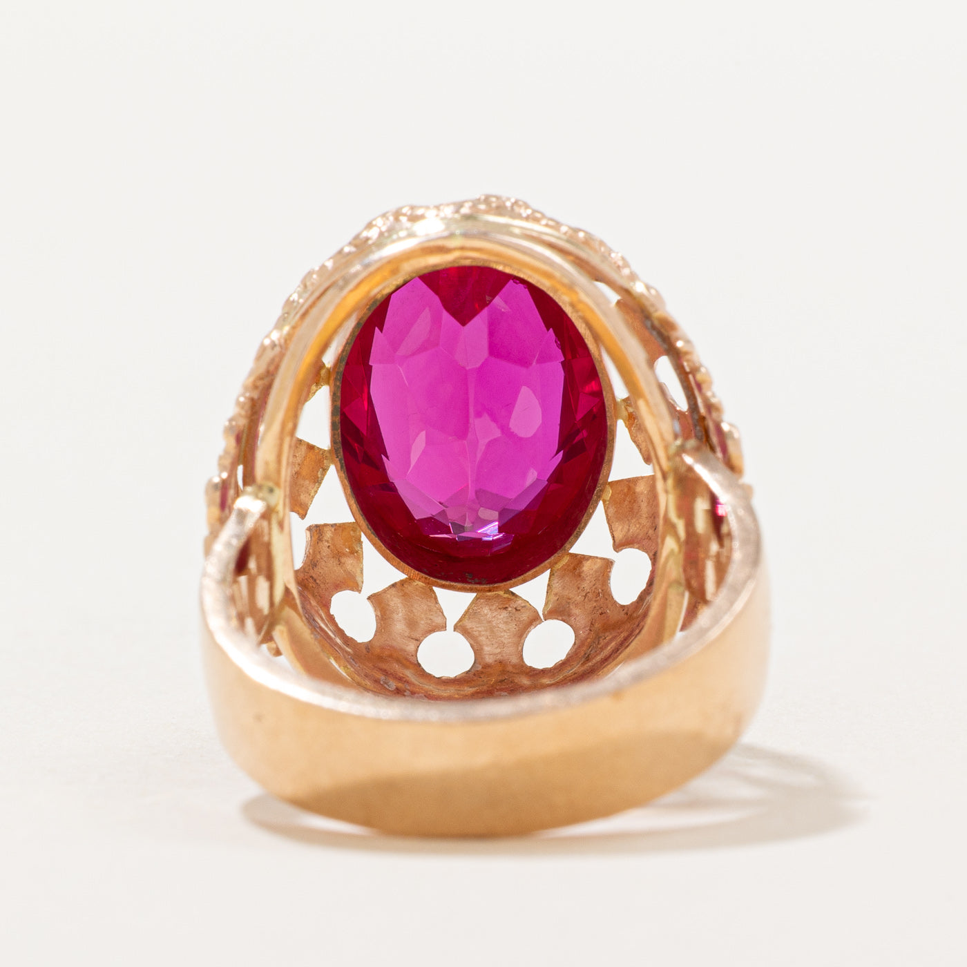 Synthetic Ruby Cocktail Ring | 7.15ct | SZ 6.5 |