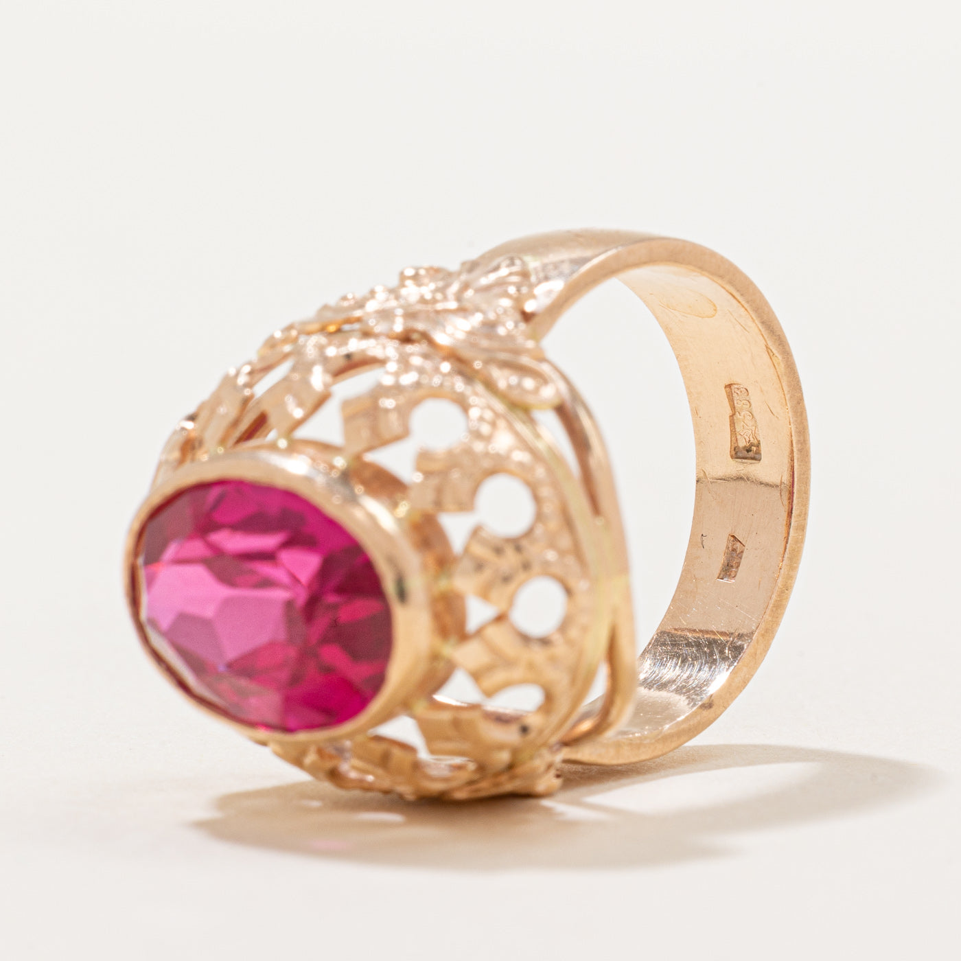 Synthetic Ruby Cocktail Ring | 7.15ct | SZ 6.5 |