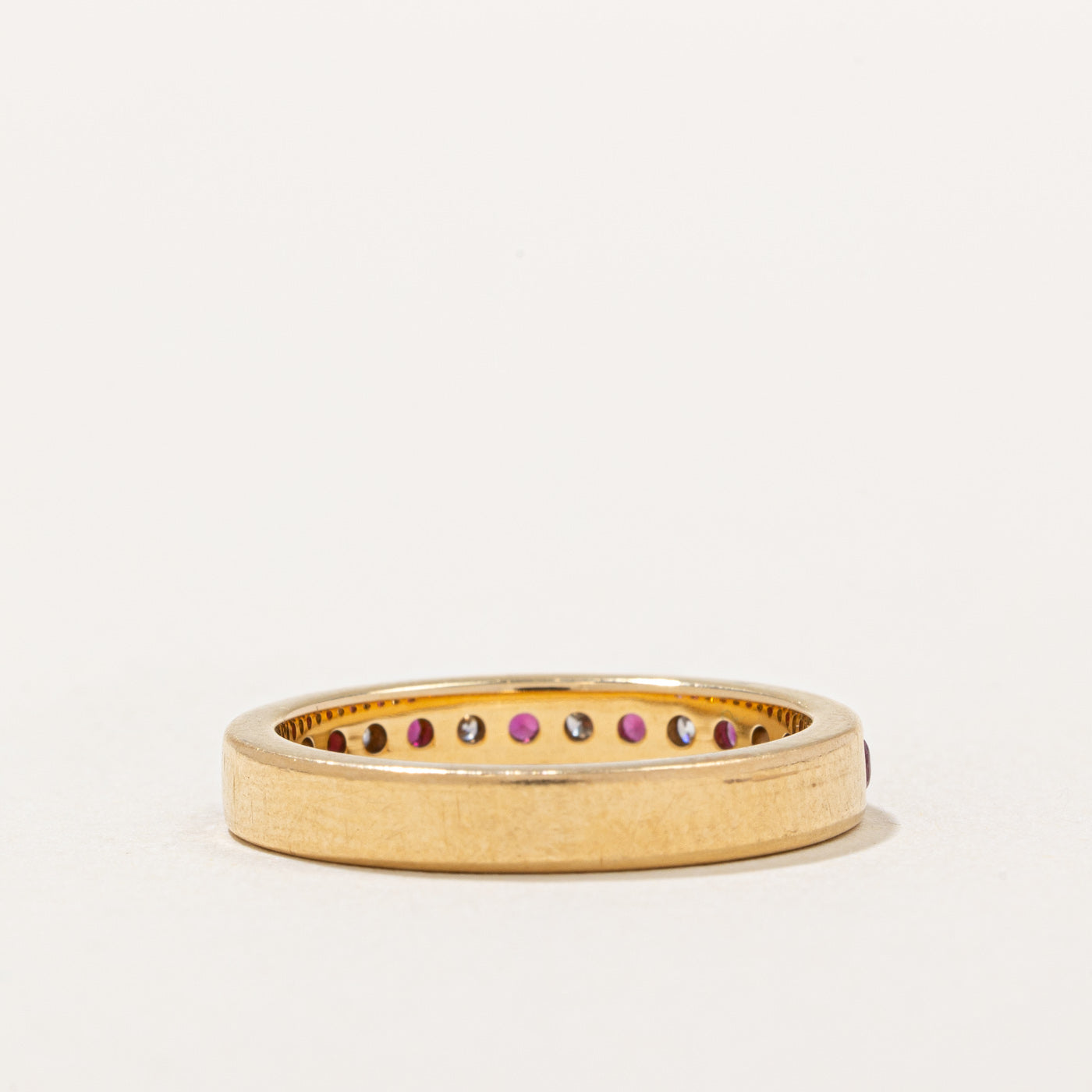 Channel Set Ruby & Diamond Band | 0.30ctw, 0.24ctw | SZ 6.5 |