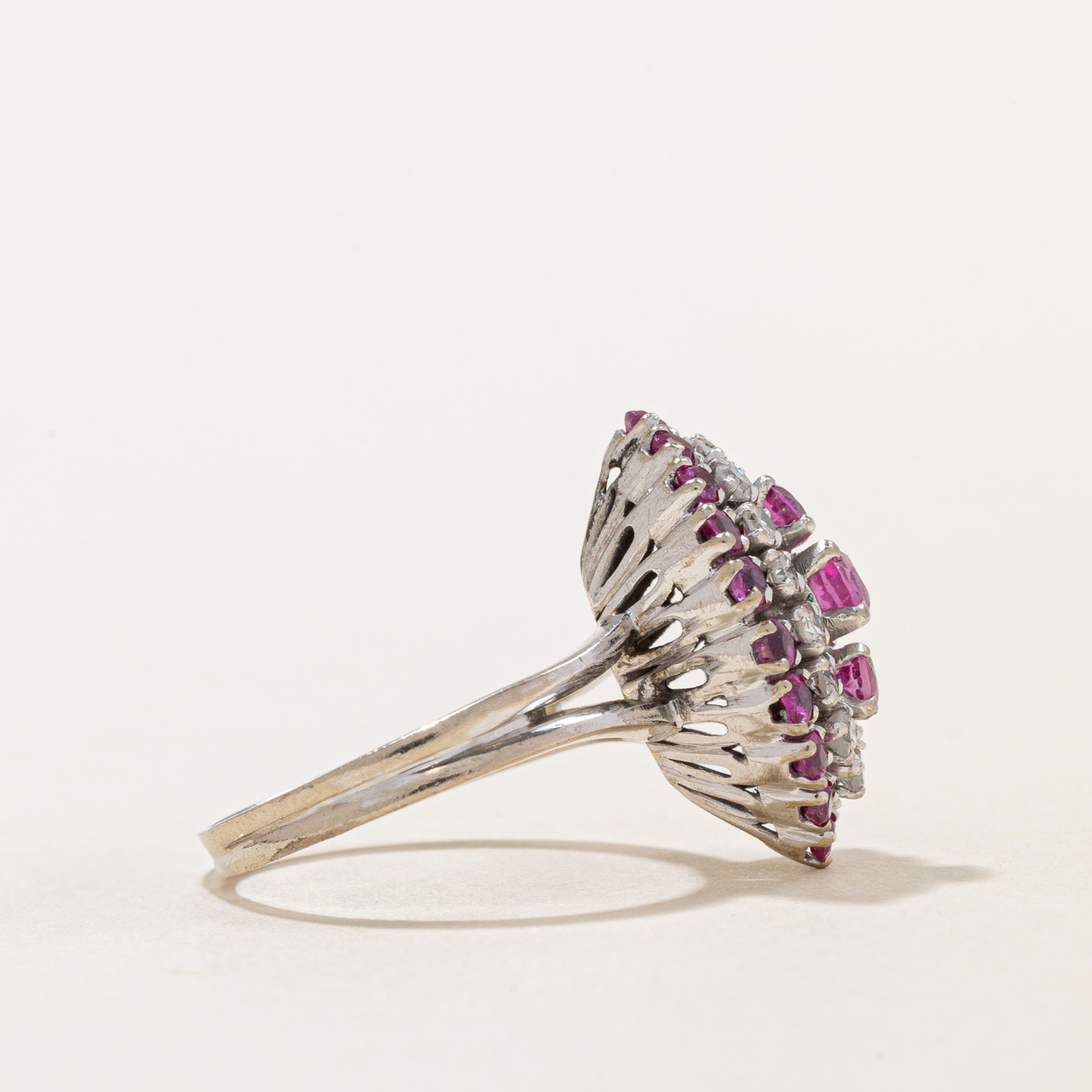 Ruby & Diamond Cocktail Ring | 1.00ctw, 0.28ctw | SZ 4.5 |