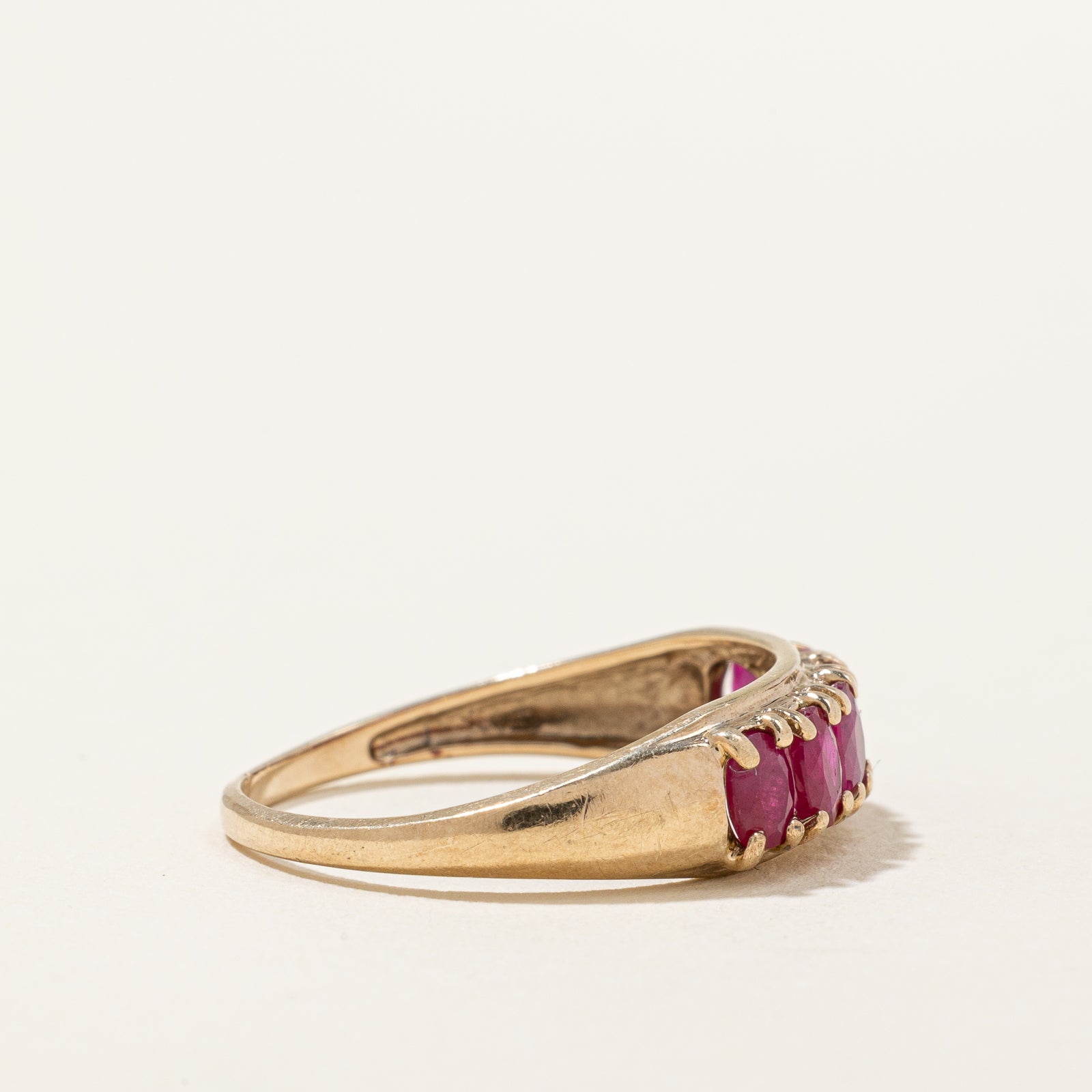 Six Stone Oval Cut Ruby Ring | 1.20ctw | SZ 6.75 |