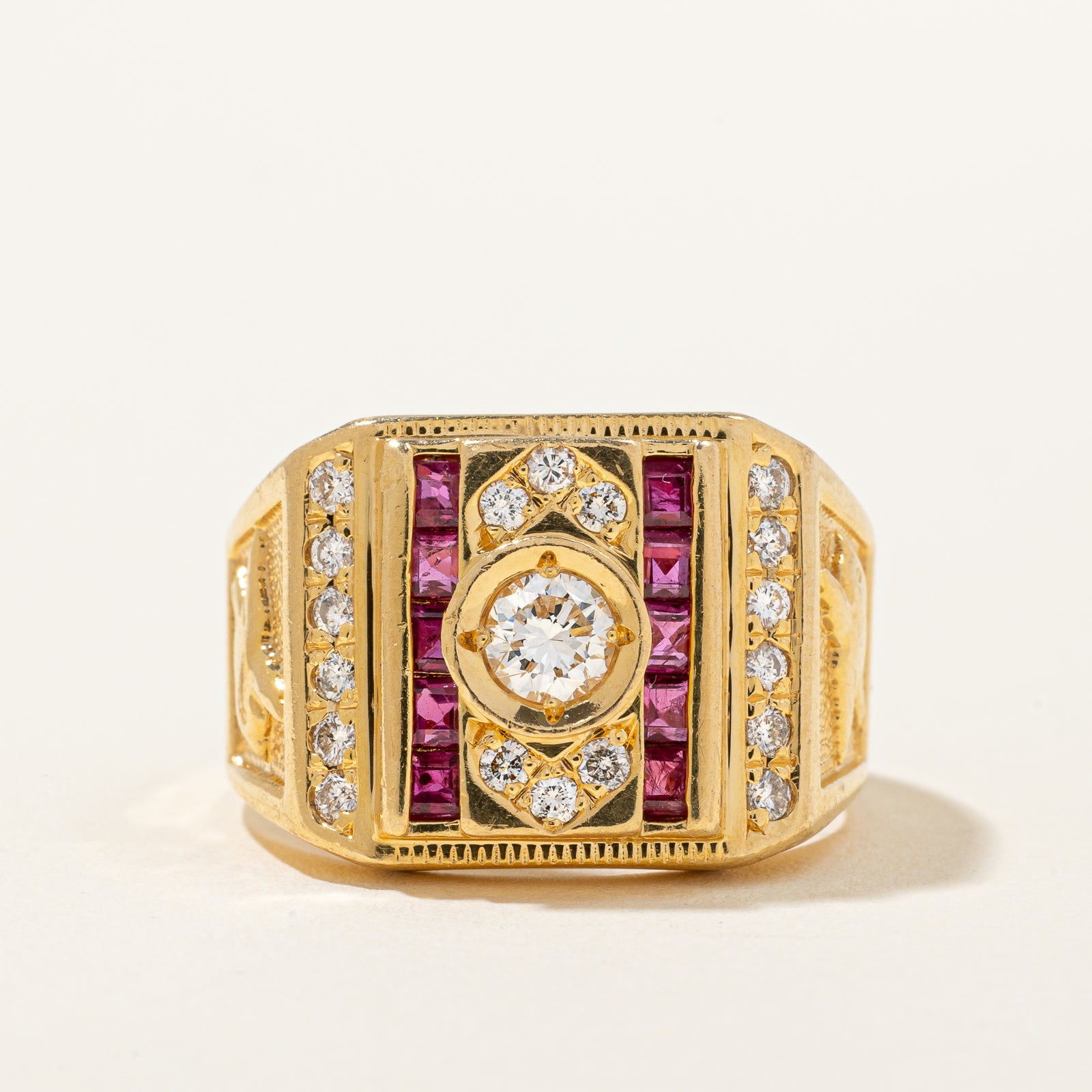 Diamond & Ruby Cocktail Ring | 0.62ctw, 0.50ctw | SZ 8.75 |