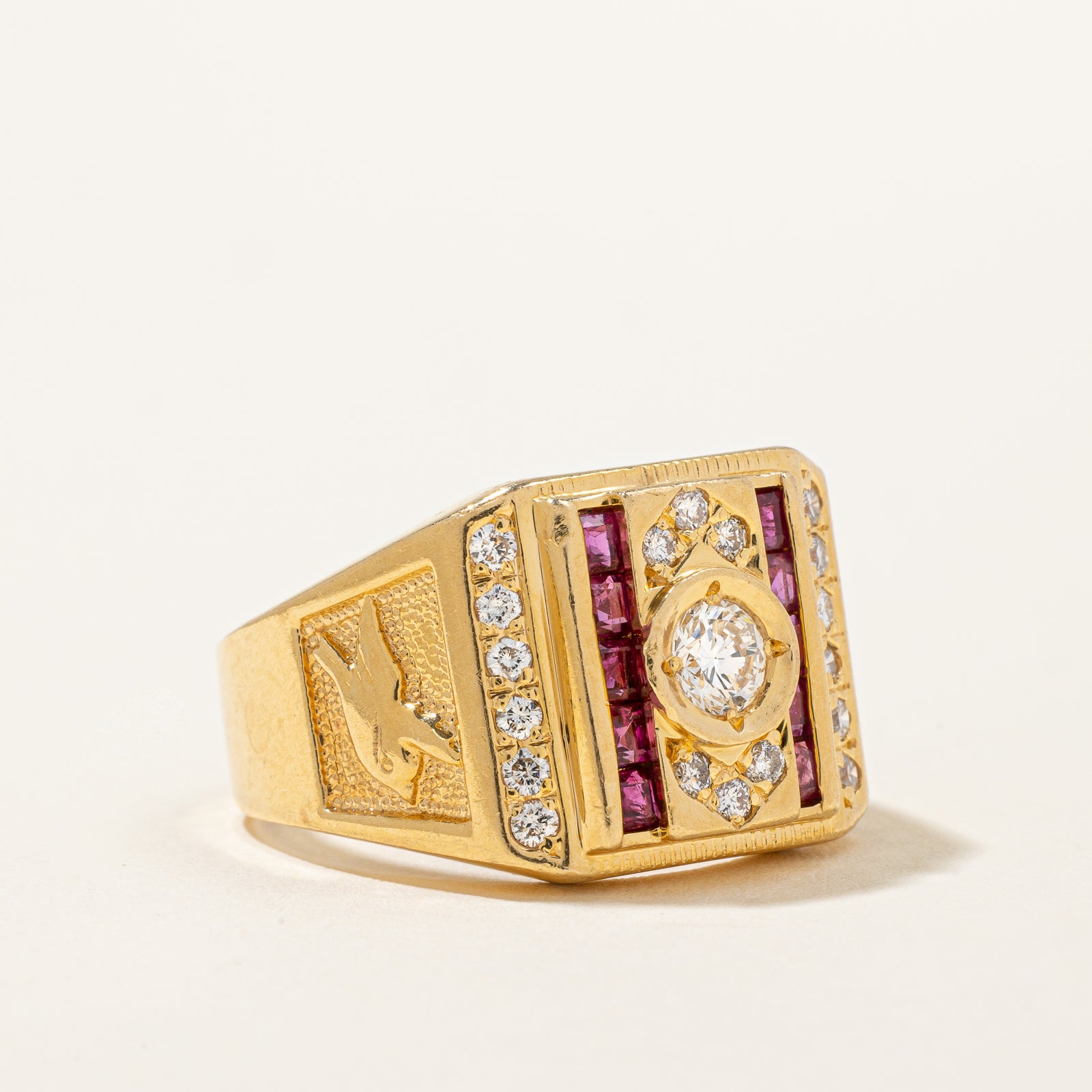 Diamond & Ruby Cocktail Ring | 0.62ctw, 0.50ctw | SZ 8.75 |