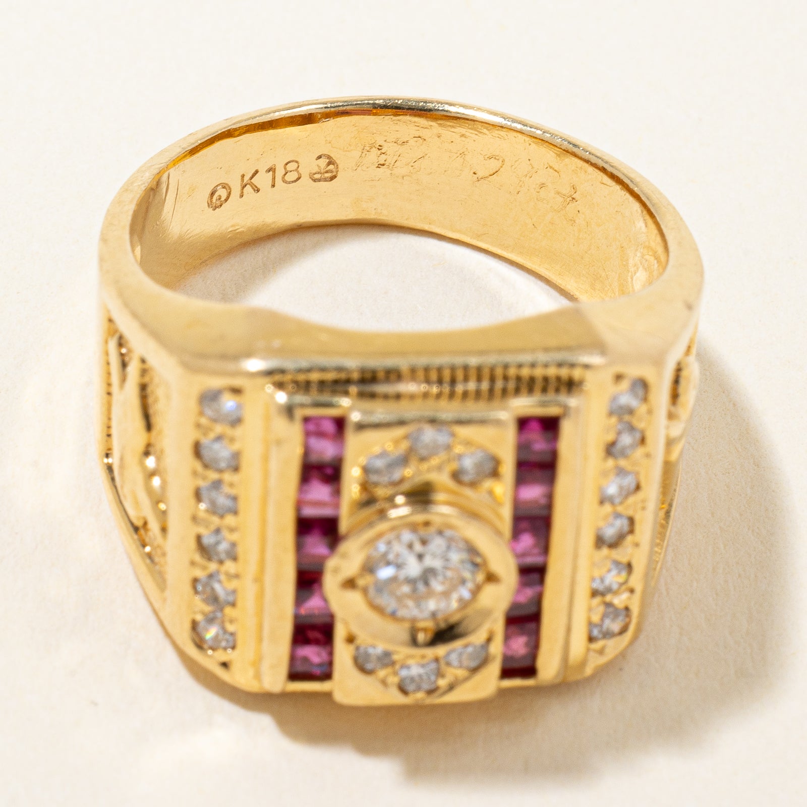 Diamond & Ruby Cocktail Ring | 0.62ctw, 0.50ctw | SZ 8.75 |