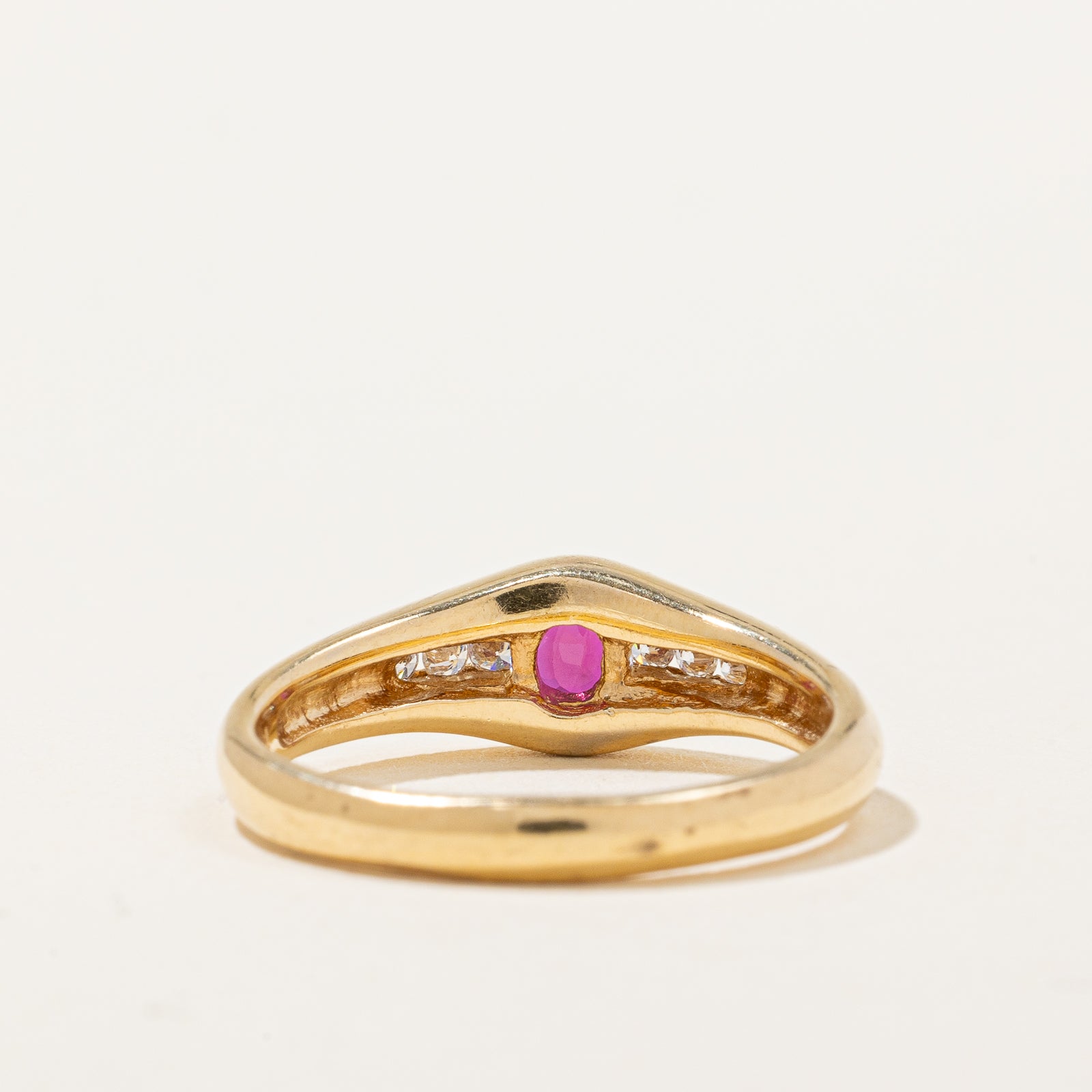 Ruby & Diamond Tapered Ring | 0.19ct, 0.10ctw | SZ 6.75 |