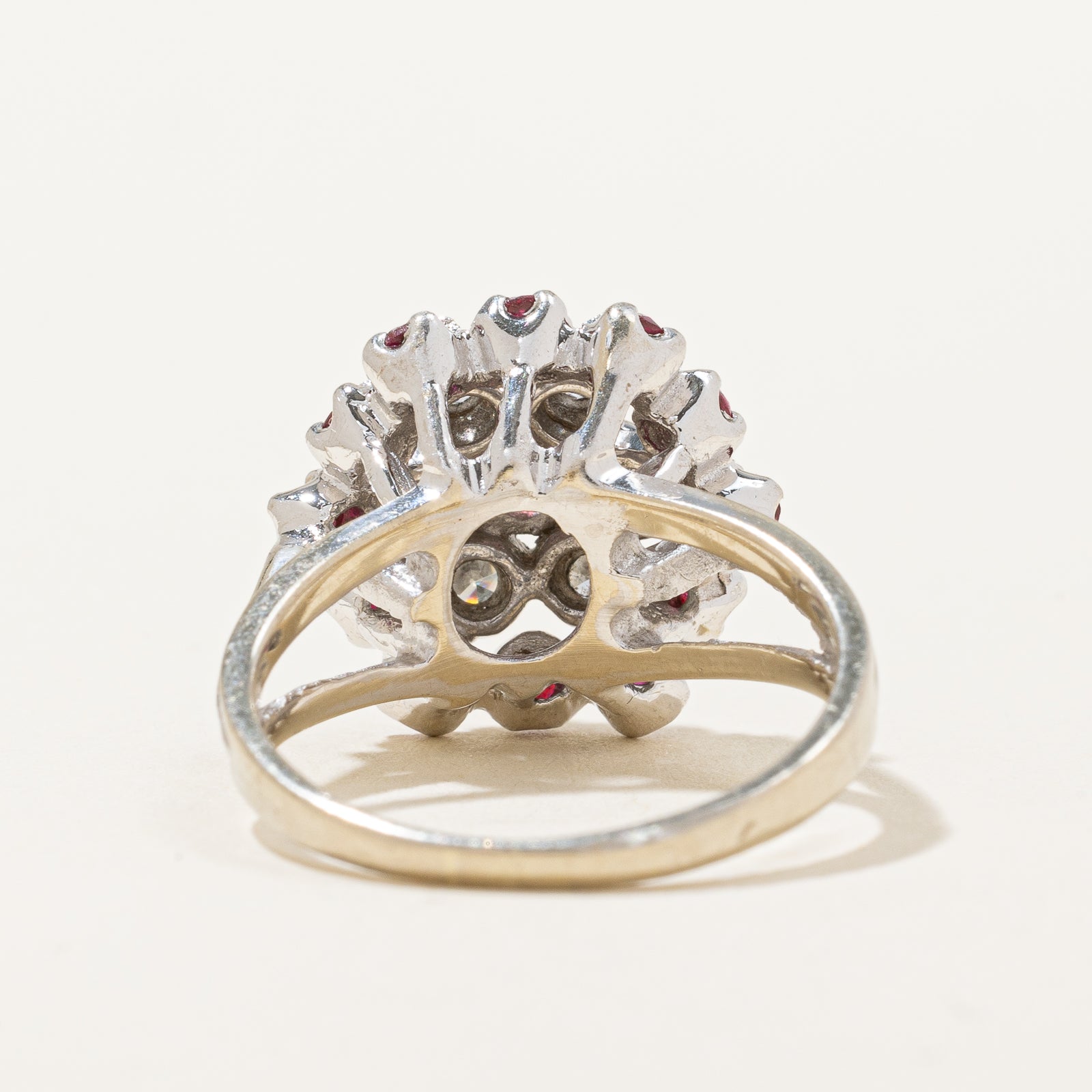 Ruby & Diamond Cluster Ring | 0.50ct, 0.18ctw | SZ 6 |