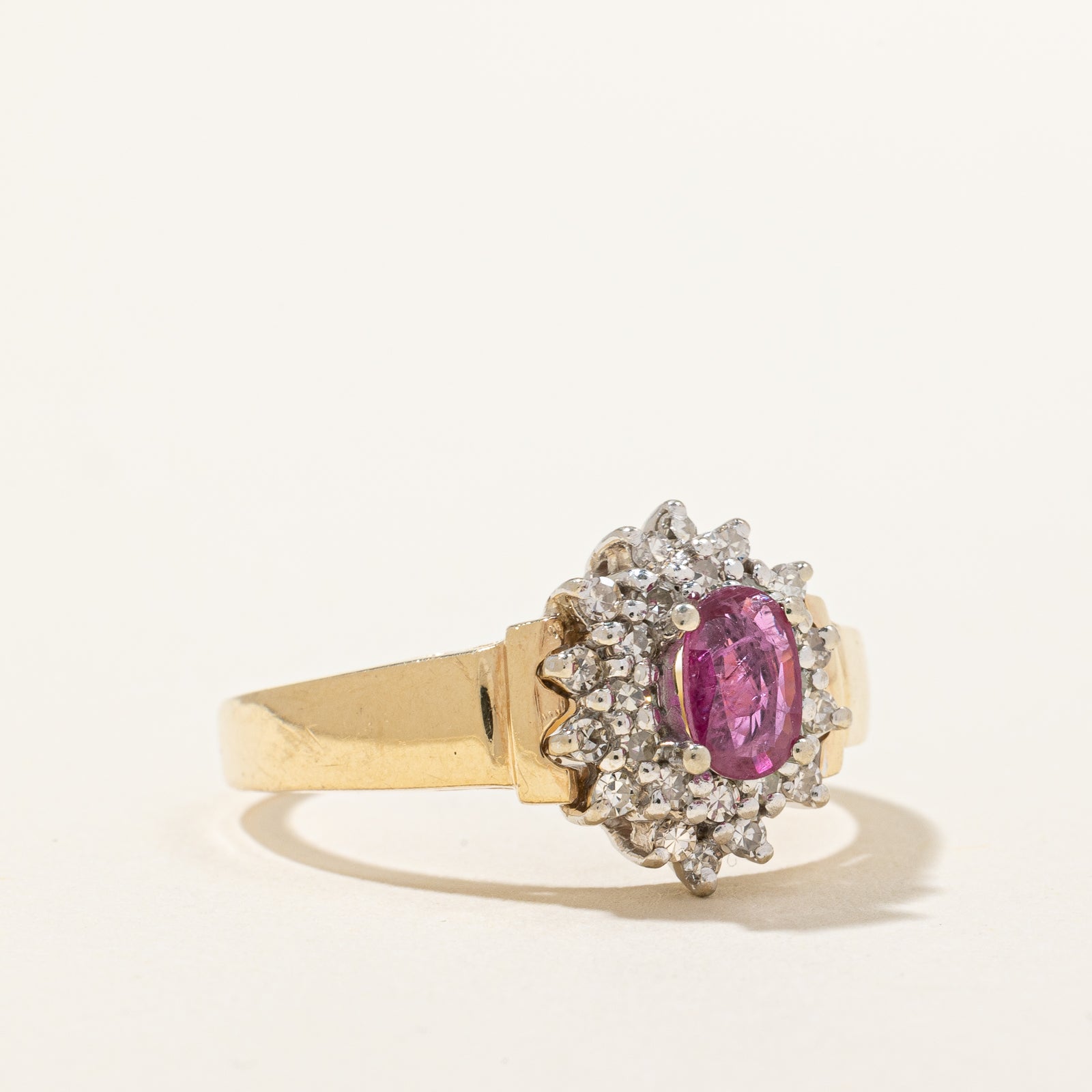 Ruby & Diamond Halo Ring | 0.51ct, 0.26ctw | SZ 9.25 |