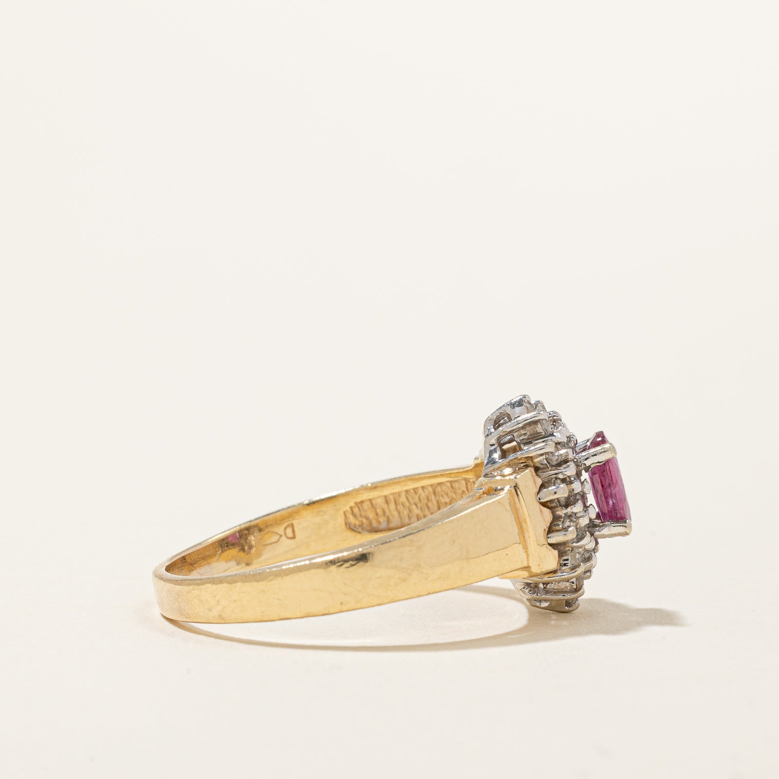 Ruby & Diamond Halo Ring | 0.51ct, 0.26ctw | SZ 9.25 |