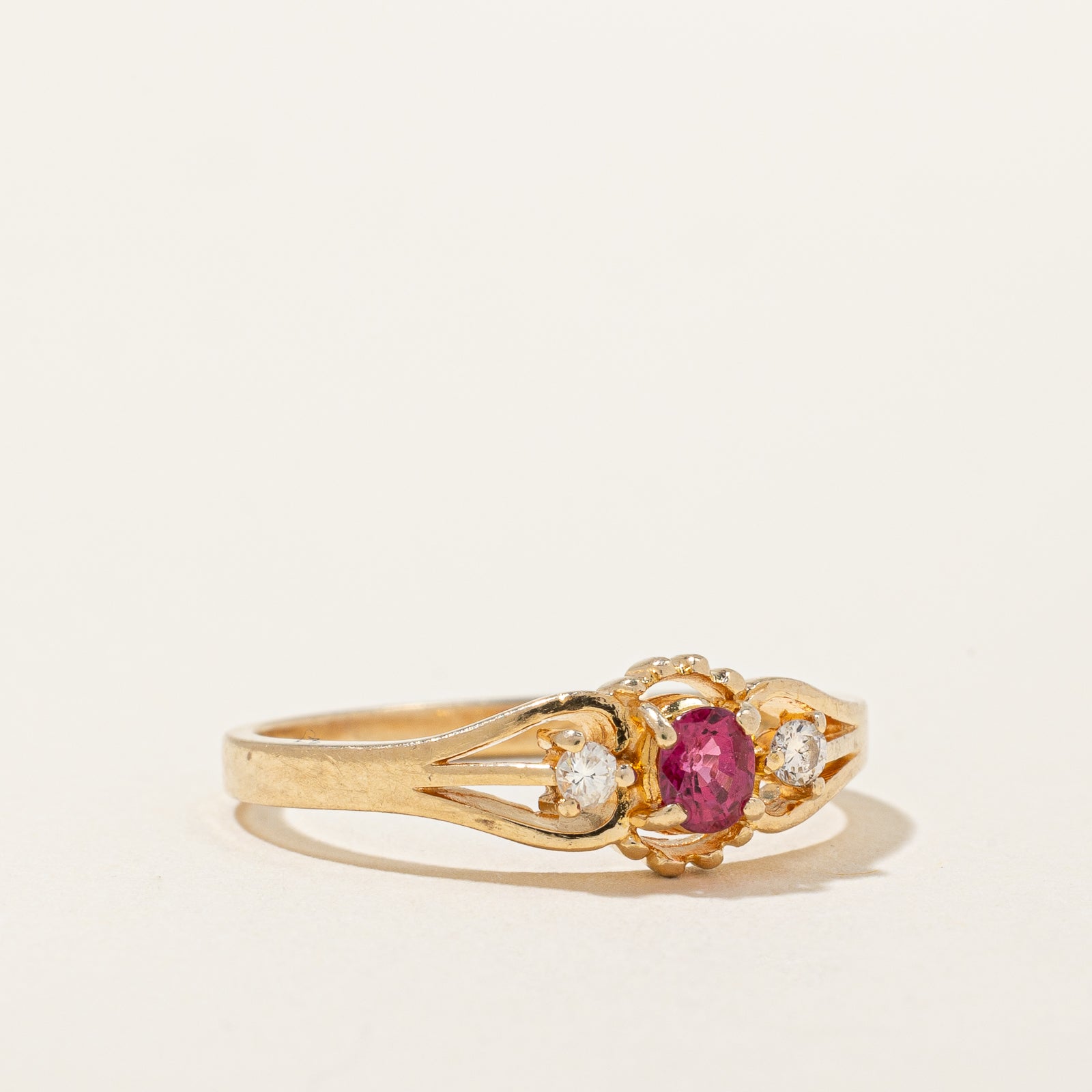 Ruby & Diamond Ring | 0.18ct, 0.06ctw | SZ 6.5 |