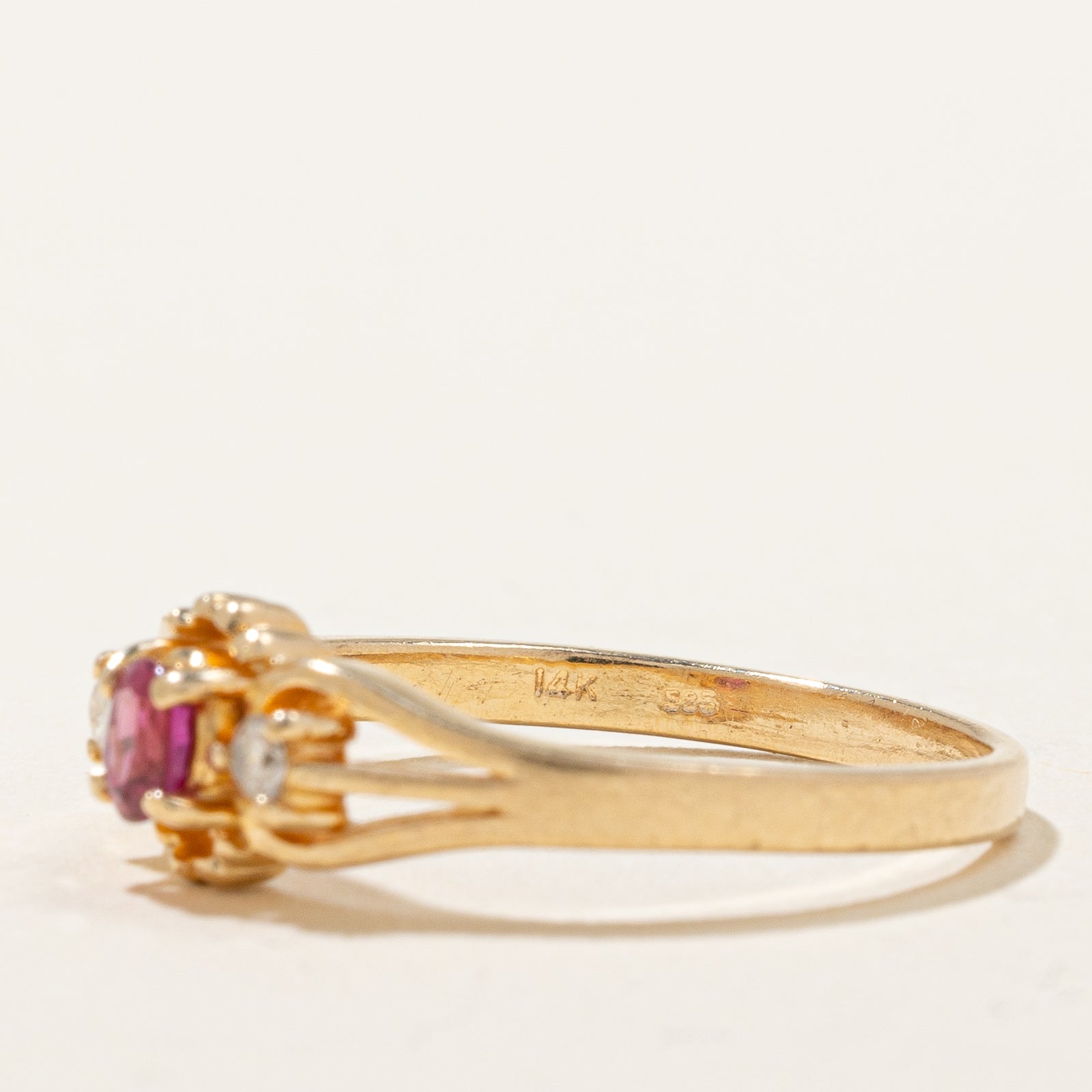 Ruby & Diamond Ring | 0.18ct, 0.06ctw | SZ 6.5 |