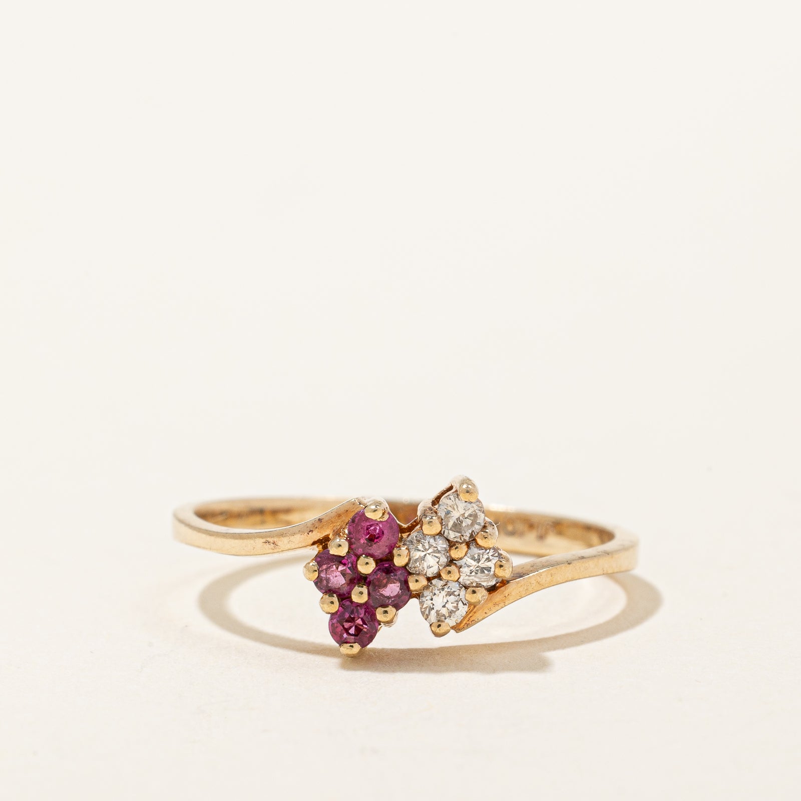 Ruby & Diamond Cluster Ring | 0.14ctw, 0.10ctw | SZ 6 |