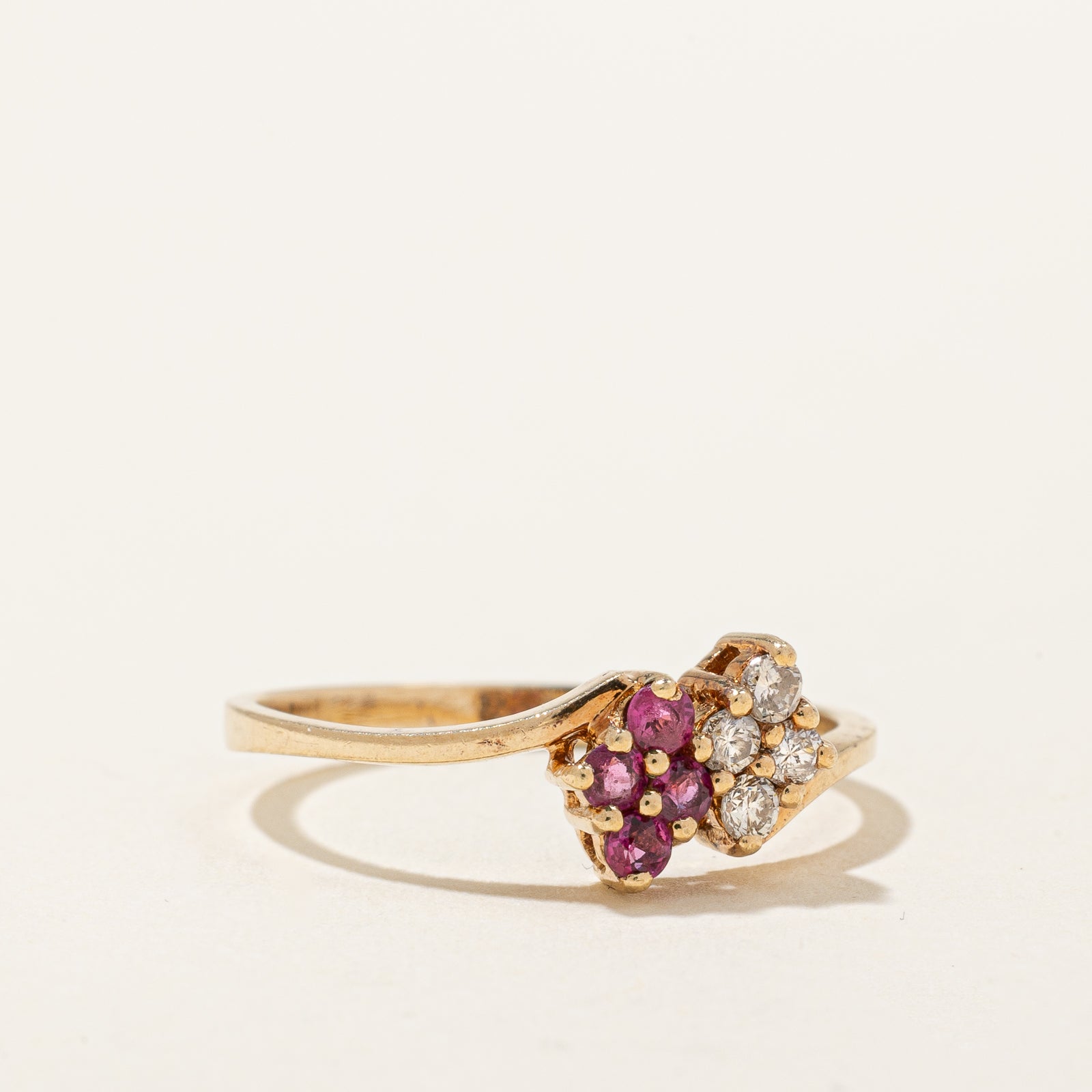 Ruby & Diamond Cluster Ring | 0.14ctw, 0.10ctw | SZ 6 |